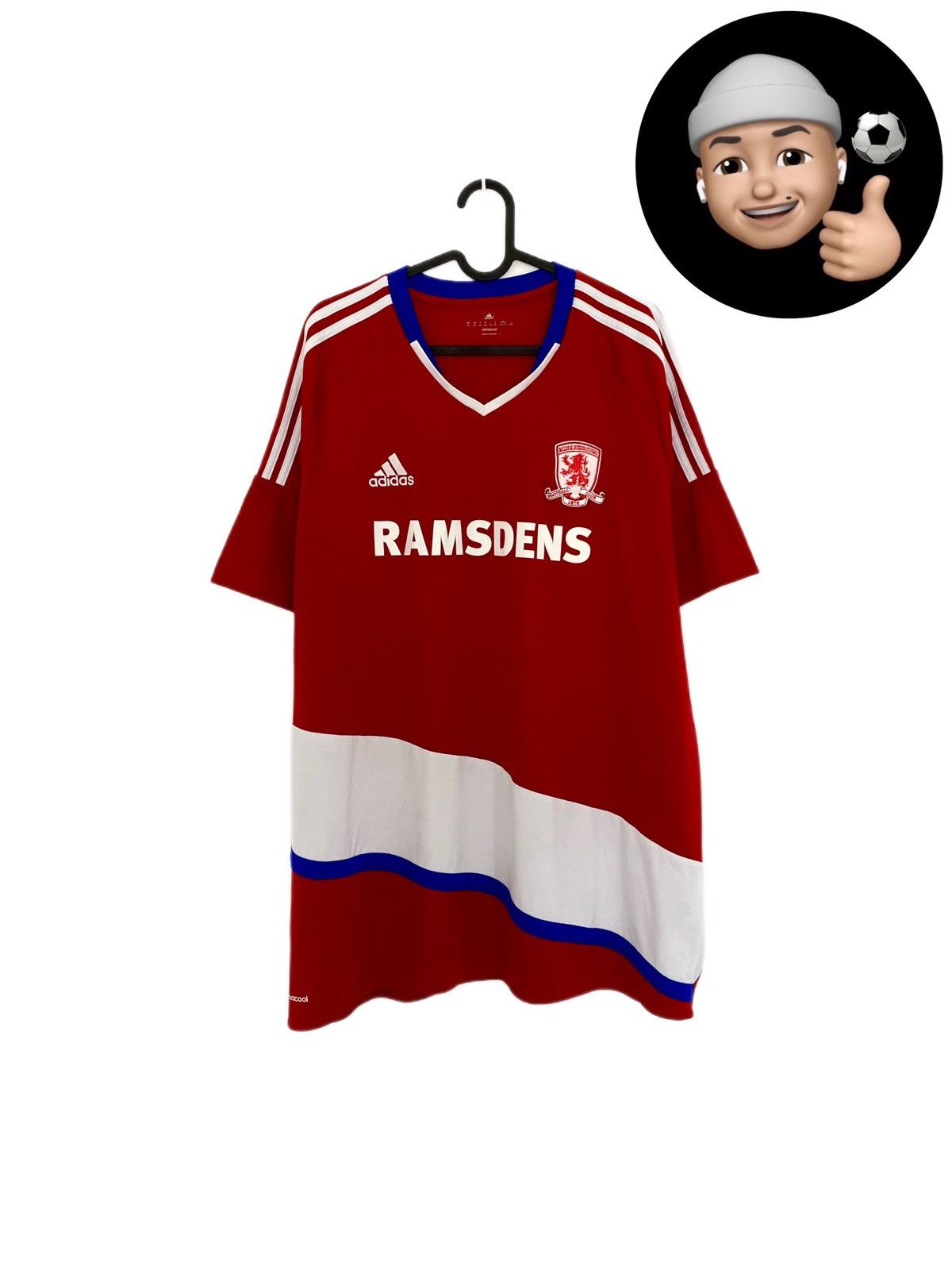 Adidas 2016 2017 FC Middlesbrough England Adidas Home Soccer Jersey Size US XXL / EU 58 / 5 - 1 Thumbnail