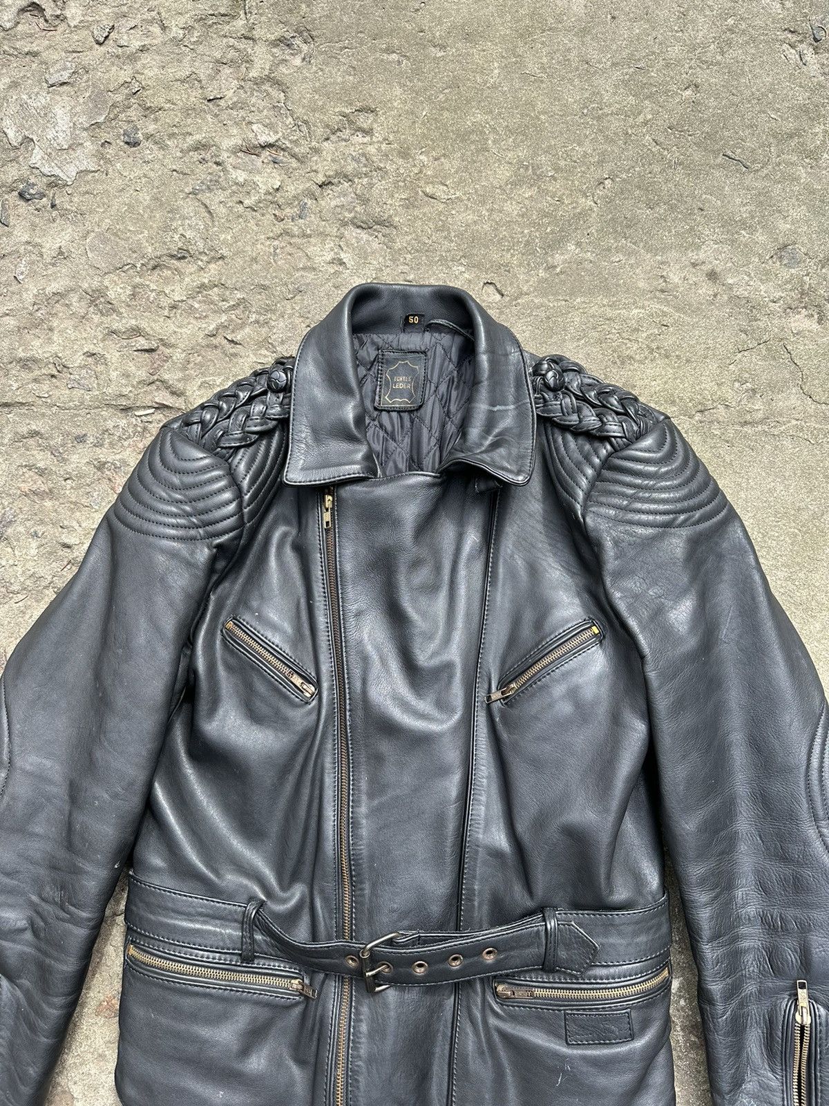 Vintage Vintage 90s Leather Biker Ramones Jacket Size US M / EU 48-50 / 2 - 7 Thumbnail