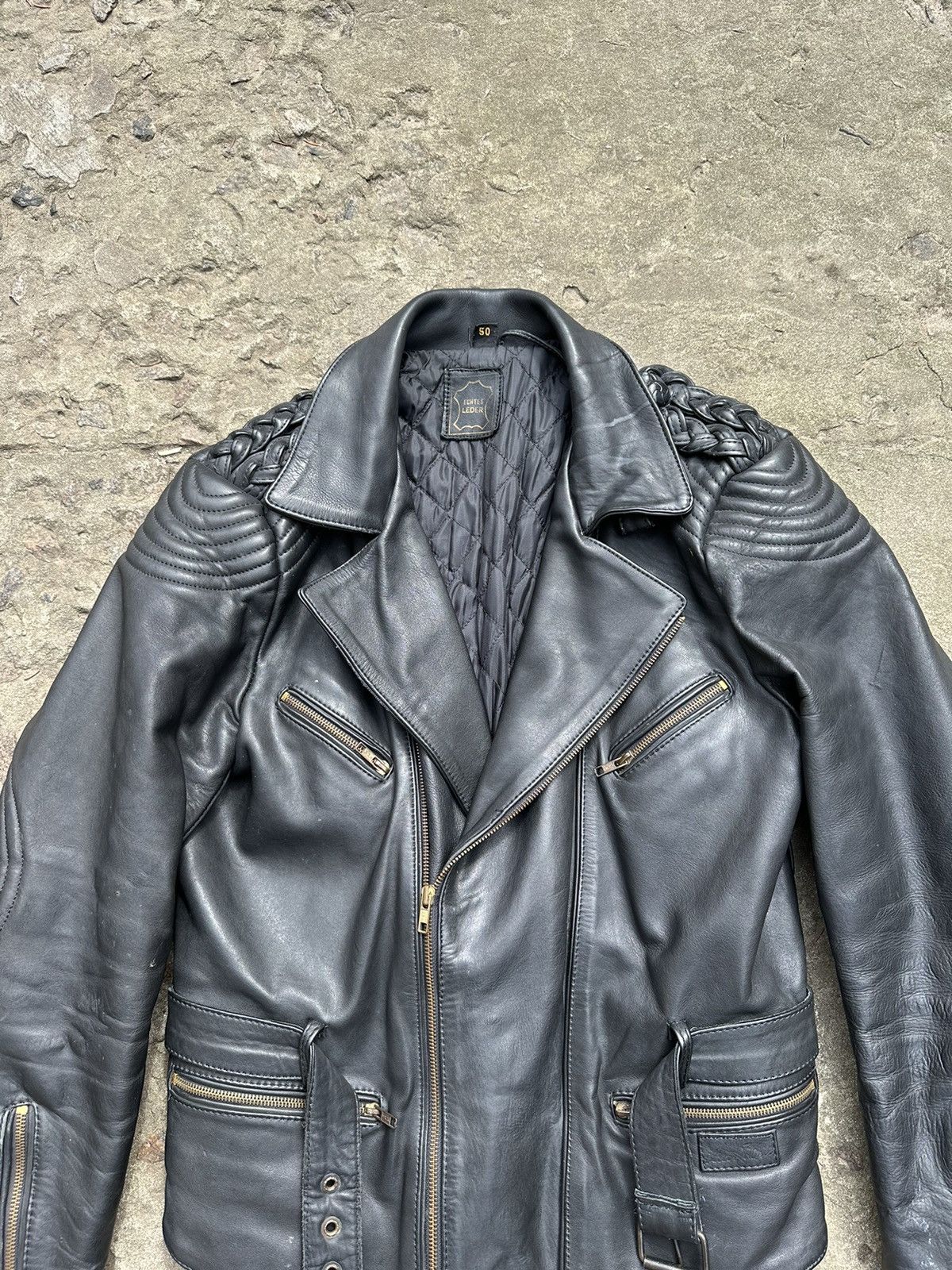 Vintage Vintage 90s Leather Biker Ramones Jacket Size US M / EU 48-50 / 2 - 5 Thumbnail