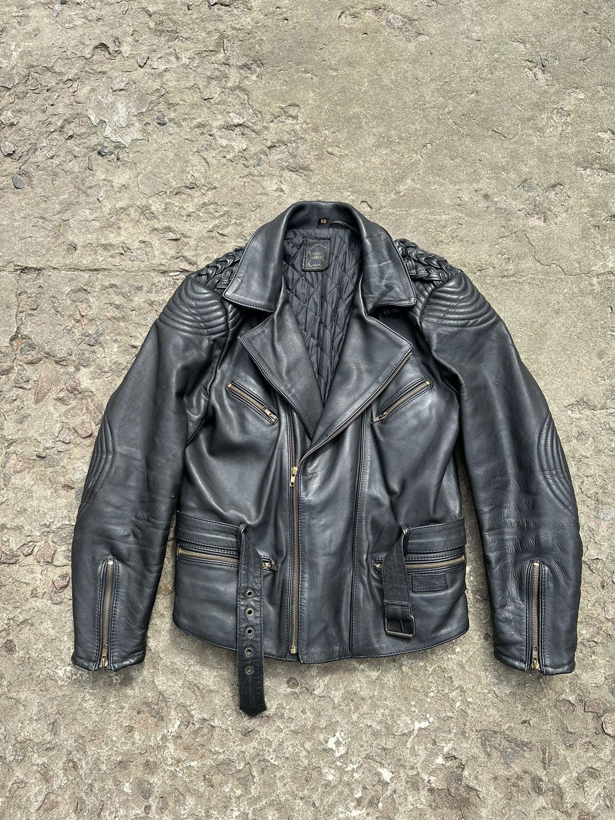 Vintage Vintage 90s Leather Biker Ramones Jacket Size US M / EU 48-50 / 2 - 4 Thumbnail