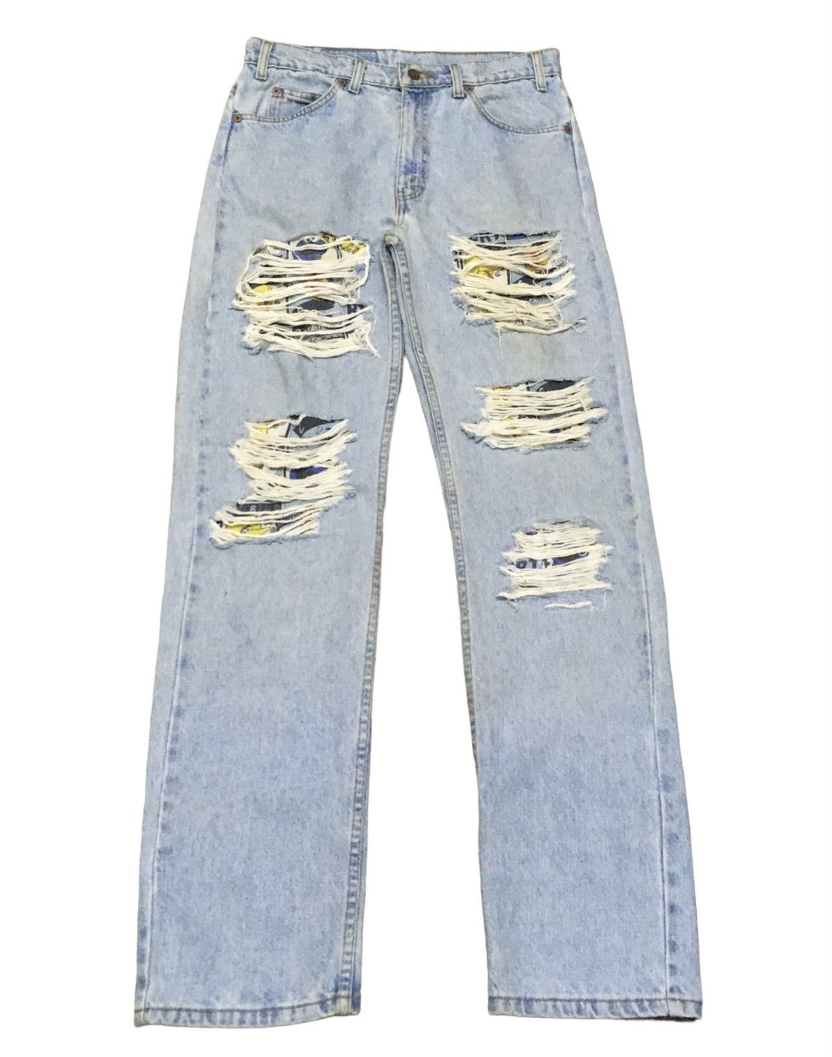 Image of Distressed Denim x Levis Design Vintage Levis Lot 505 Distressed Jeans 1990S in Denim (Size 33)