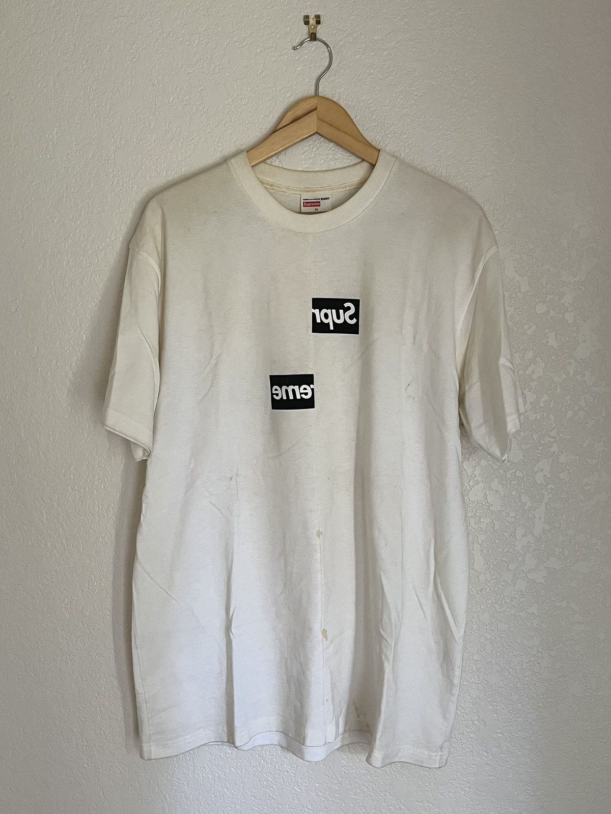 Comme des Garcons Supreme Split Box Logo Tee CDG Grailed