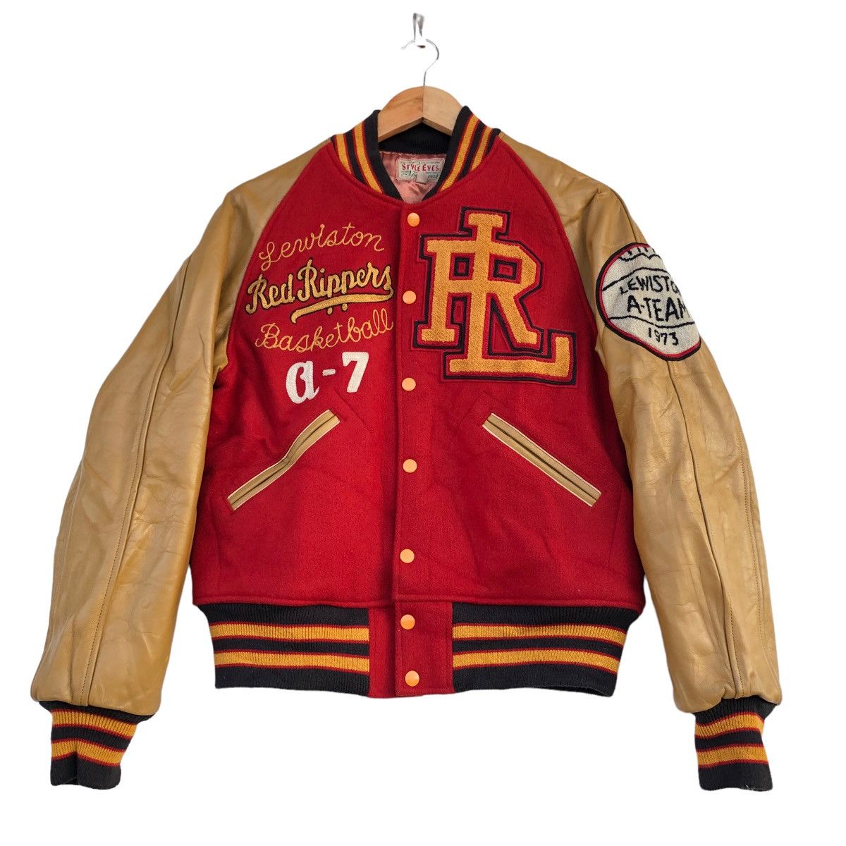 Buzz Rickson's RRL Lewiston A-Team 1973 varsity jacket sleeve leather Size US S / EU 44-46 / 1 - 1 Thumbnail