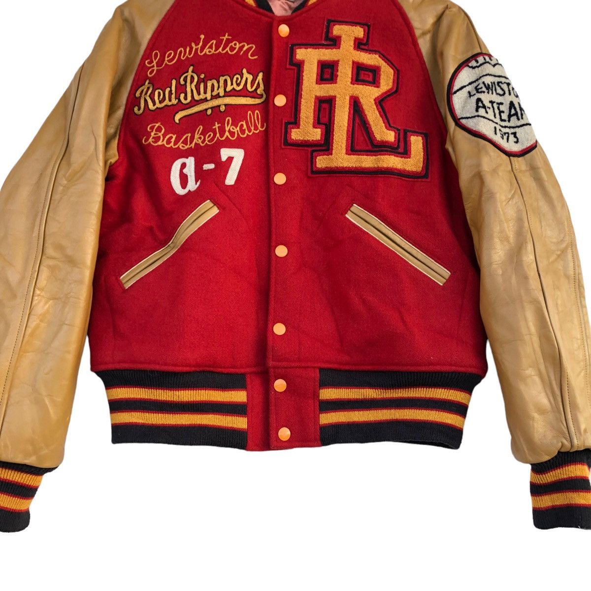 Buzz Rickson's RRL Lewiston A-Team 1973 varsity jacket sleeve leather Size US S / EU 44-46 / 1 - 2 Thumbnail