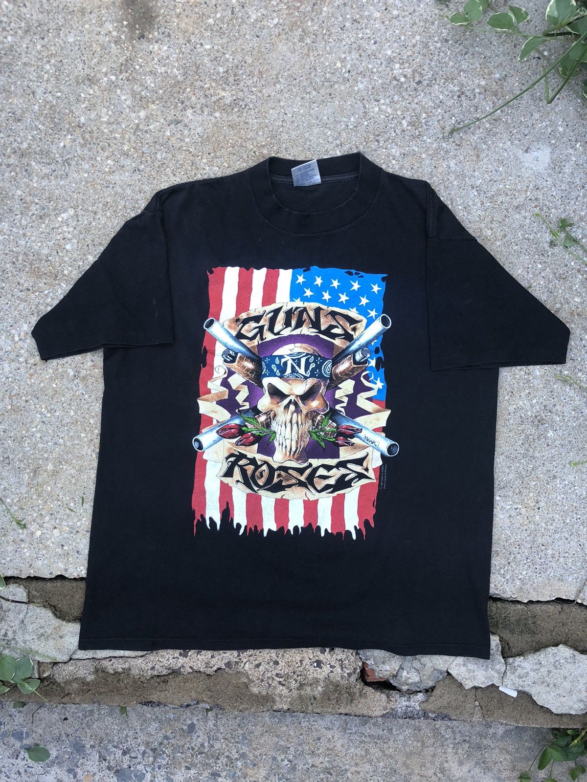 image of Band Tees x Guns N Roses 1991 Guns N’ Roses Use Your Illusion Tour Tee in Black, Men's (Size XL)