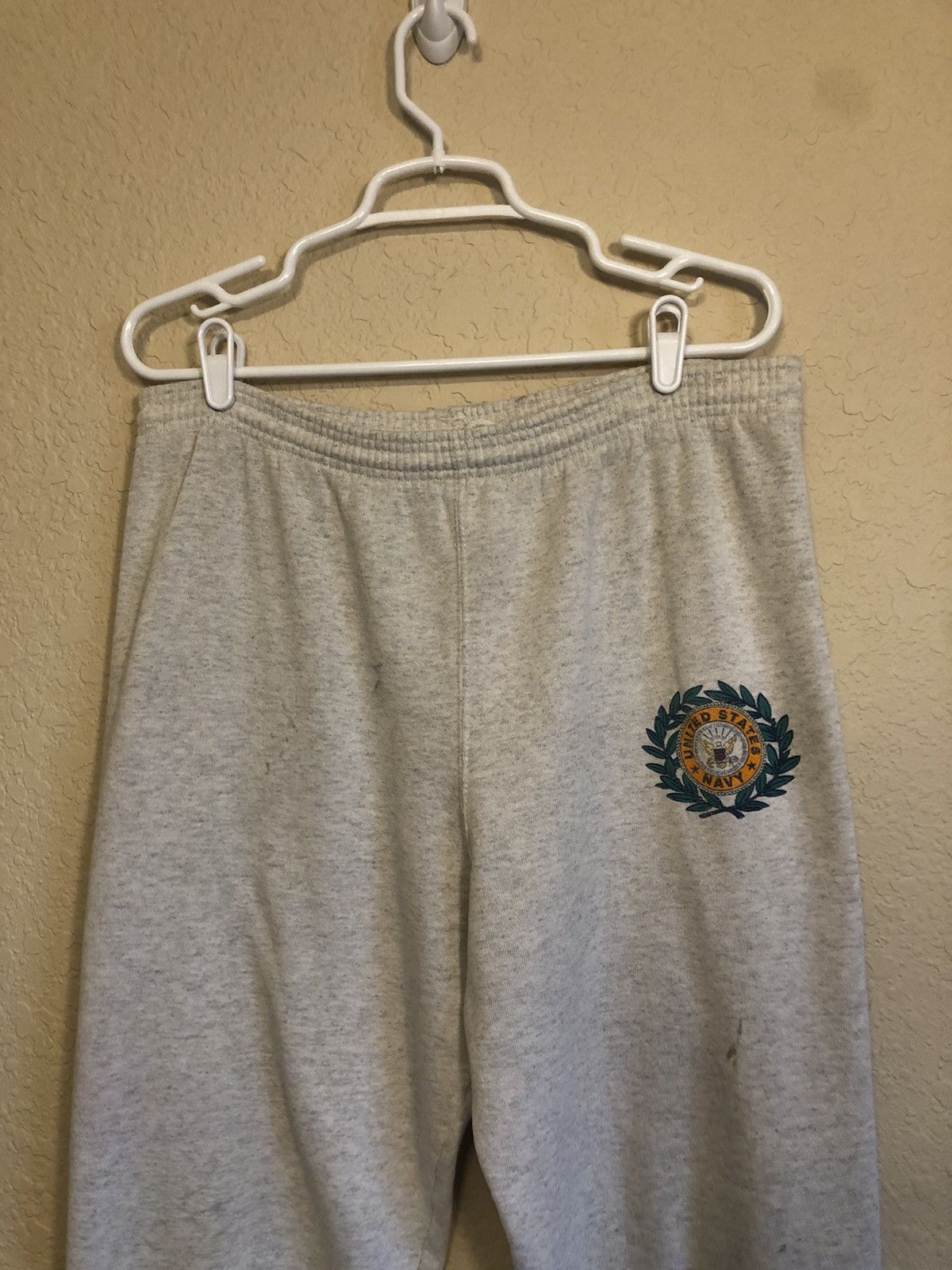 Vintage Thrashed NAVY Distressed Military Sweatpants Size US 33 - 2 Thumbnail