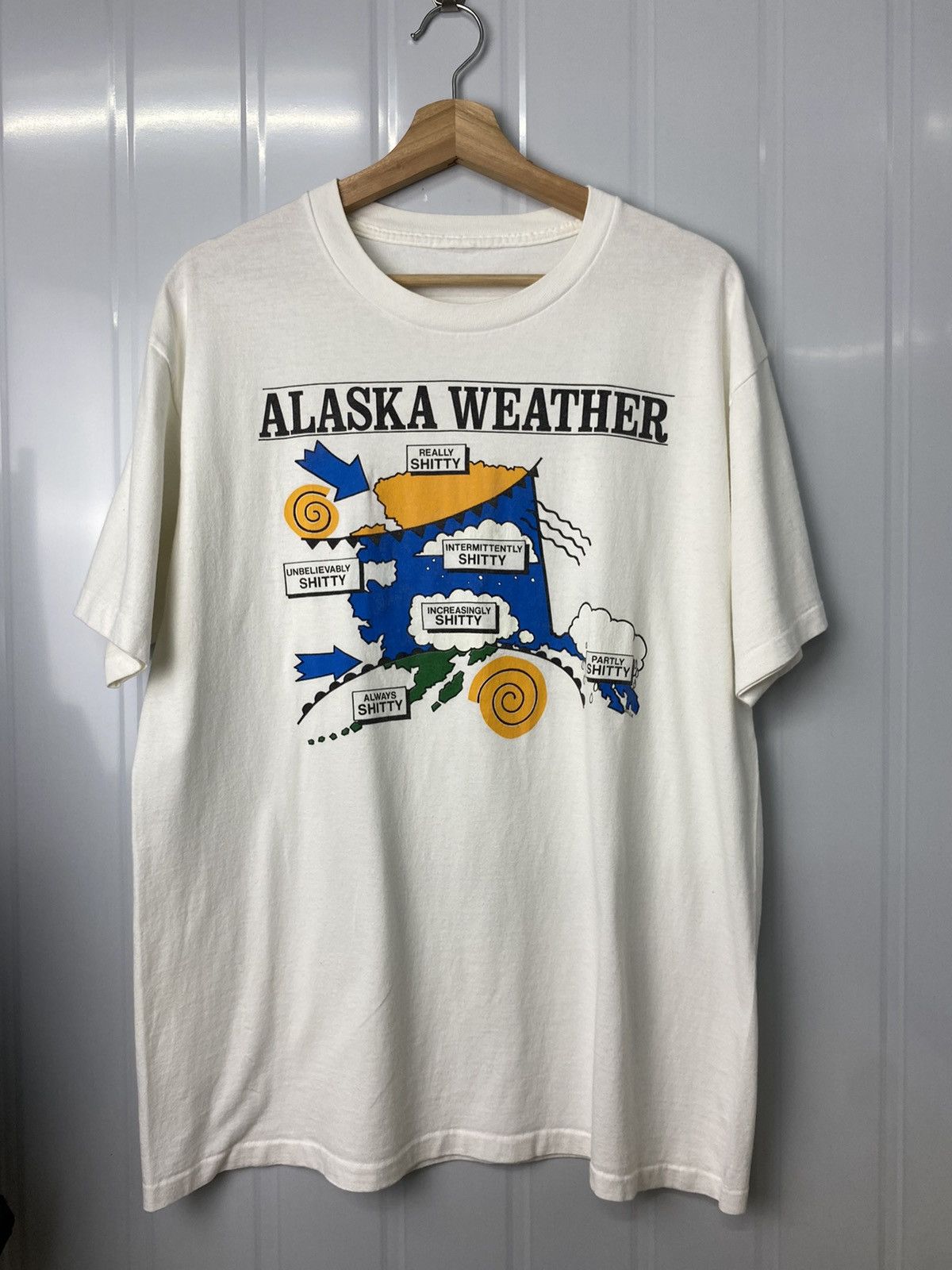 RARE! Vintage 90s Weather Shitty Parody Alaska Made in USA