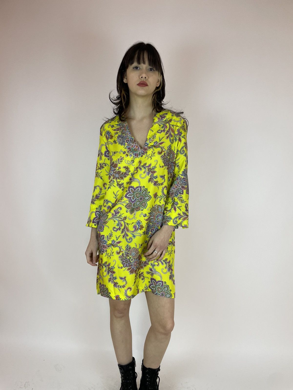 Zara ZARA HOME SILK Floral dress relaxed tunic Womens size M Size M / US 6-8 / IT 42-44 - 7 Thumbnail