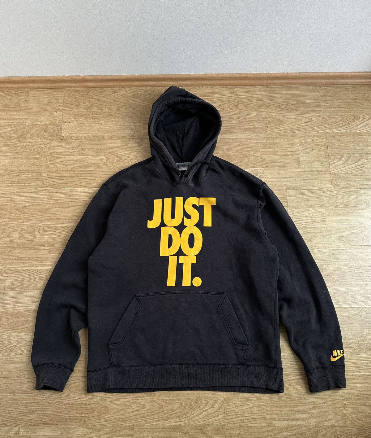 Vintage y2k Nike Black Hoodie Sweatshirt Swoosh Just Do It
