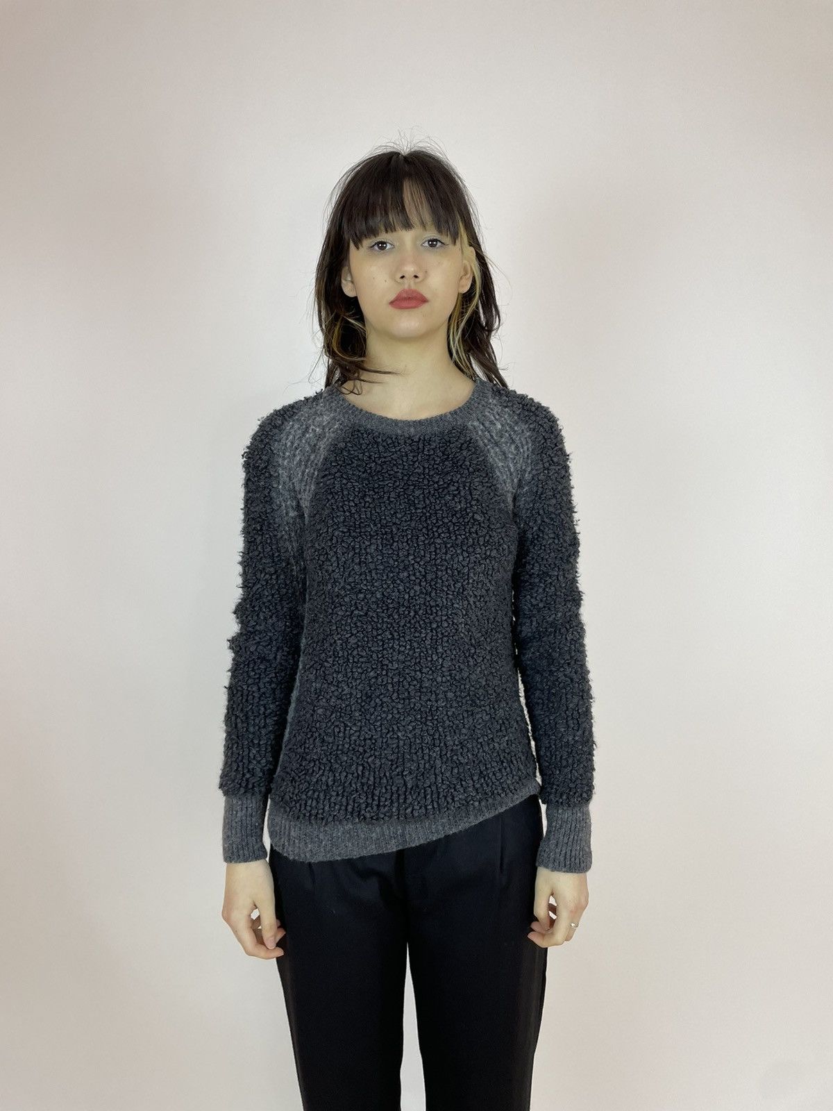 Diesel DIESEL Wool sweater washed grey cozy jumper Womens size M Size M / US 6-8 / IT 42-44 - 4 Thumbnail