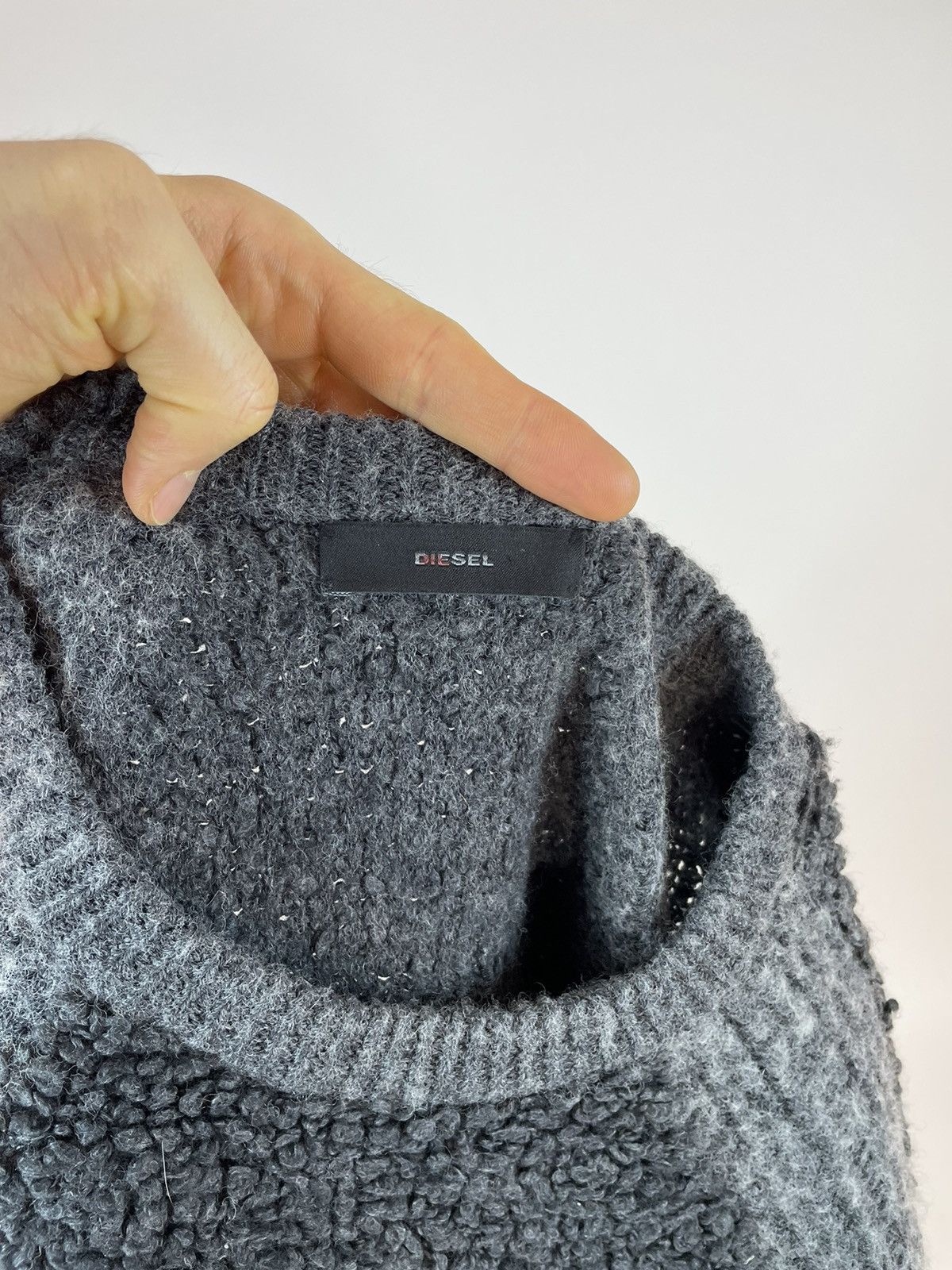 Diesel DIESEL Wool sweater washed grey cozy jumper Womens size M Size M / US 6-8 / IT 42-44 - 6 Thumbnail