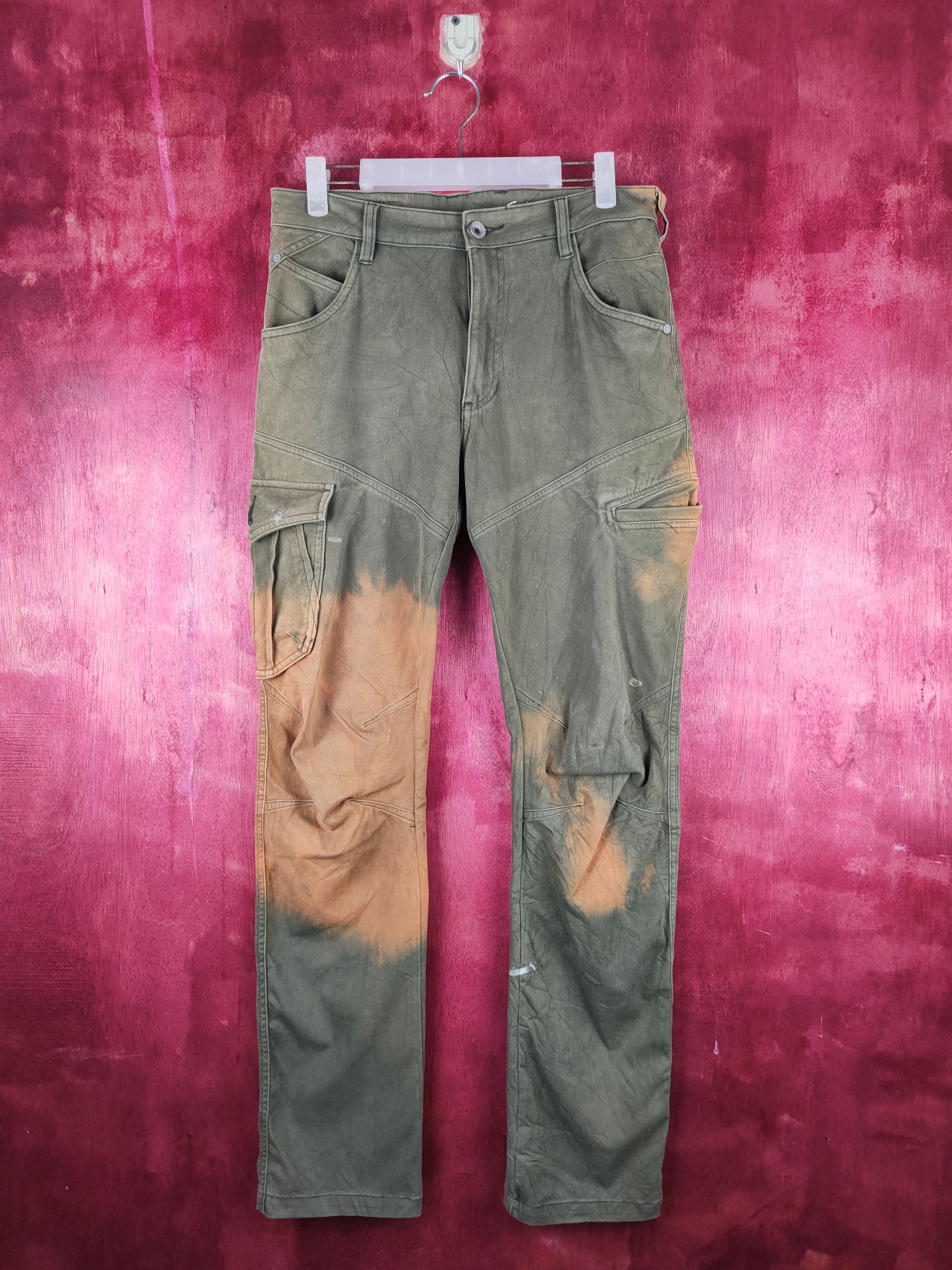 image of Vintage Field Core Faded Multipocket Tactical Cargo Pants S828 in Olive/Orange, Men's (Size 30)