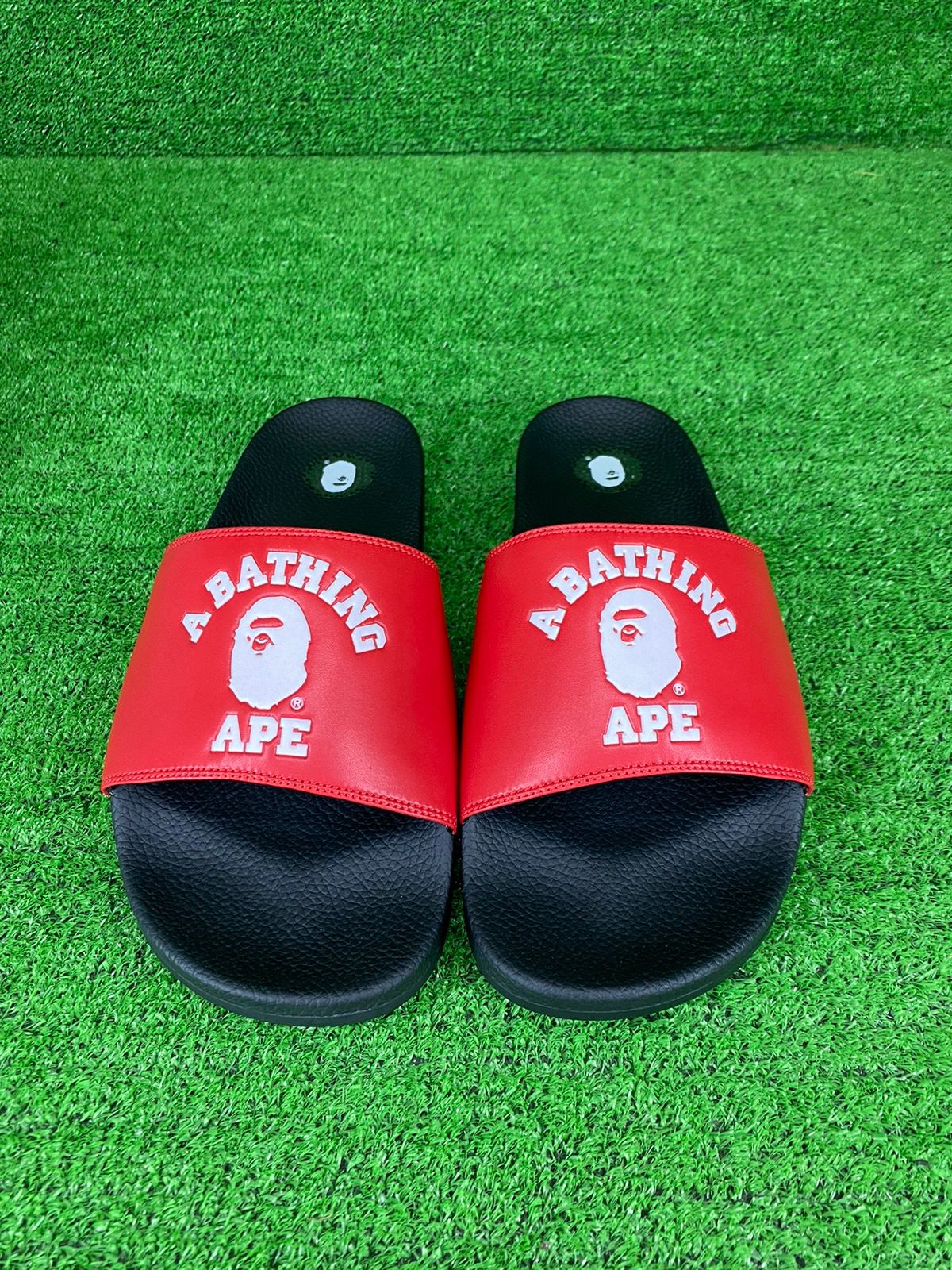 Pre-owned Bape College Slides Red Size 11