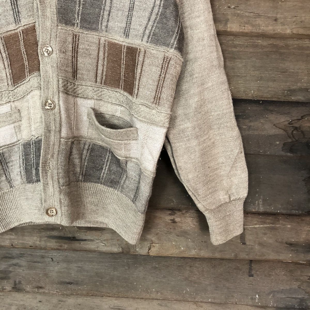 Lindbergh DL Lindbergh Brown checkered vintage knitwear Cardigan #H028 Size US M / EU 48-50 / 2 - 5 Thumbnail