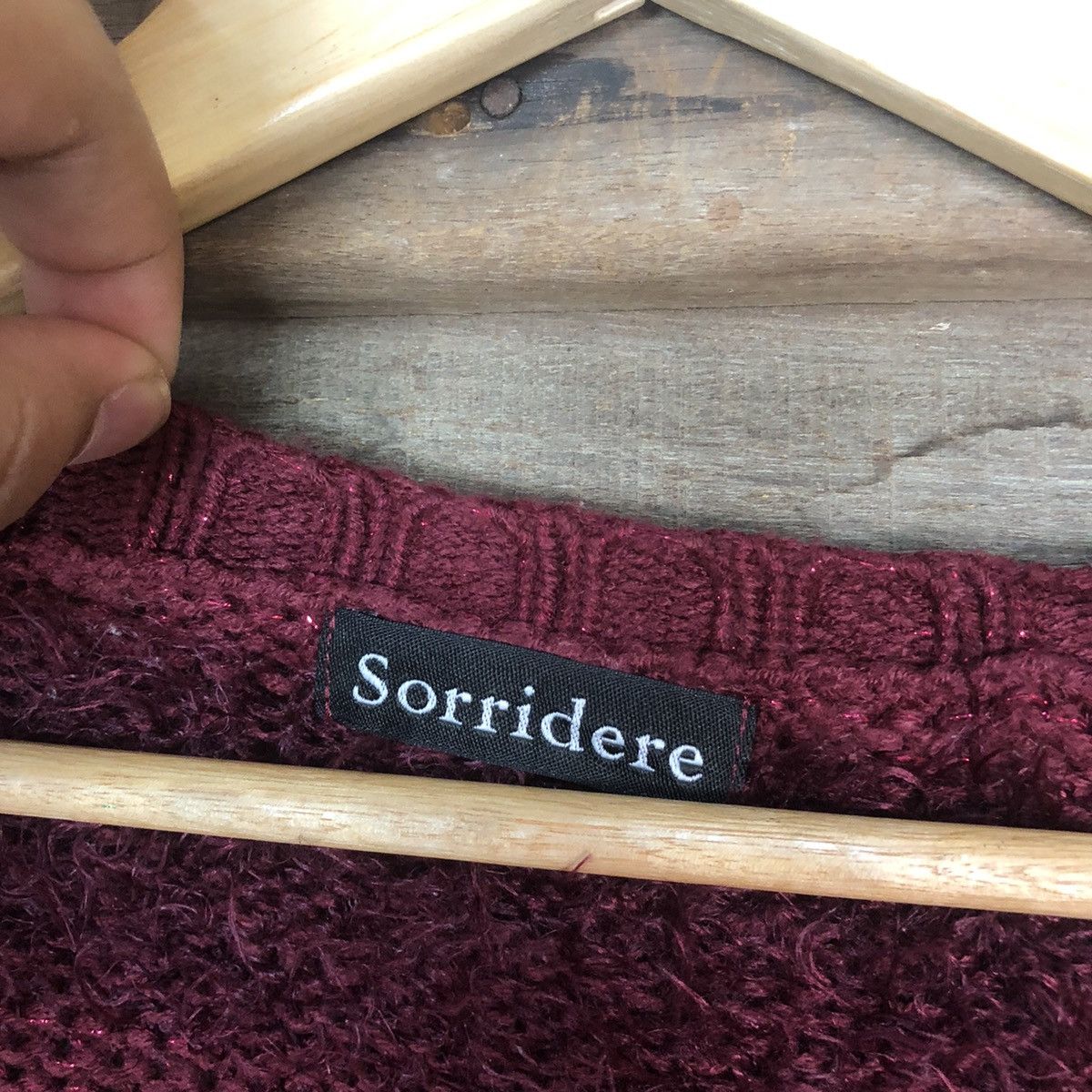 Japanese Brand DL Sorridere Maroon stripe Cardigan mohair like cobain #262 Size US M / EU 48-50 / 2 - 7 Thumbnail