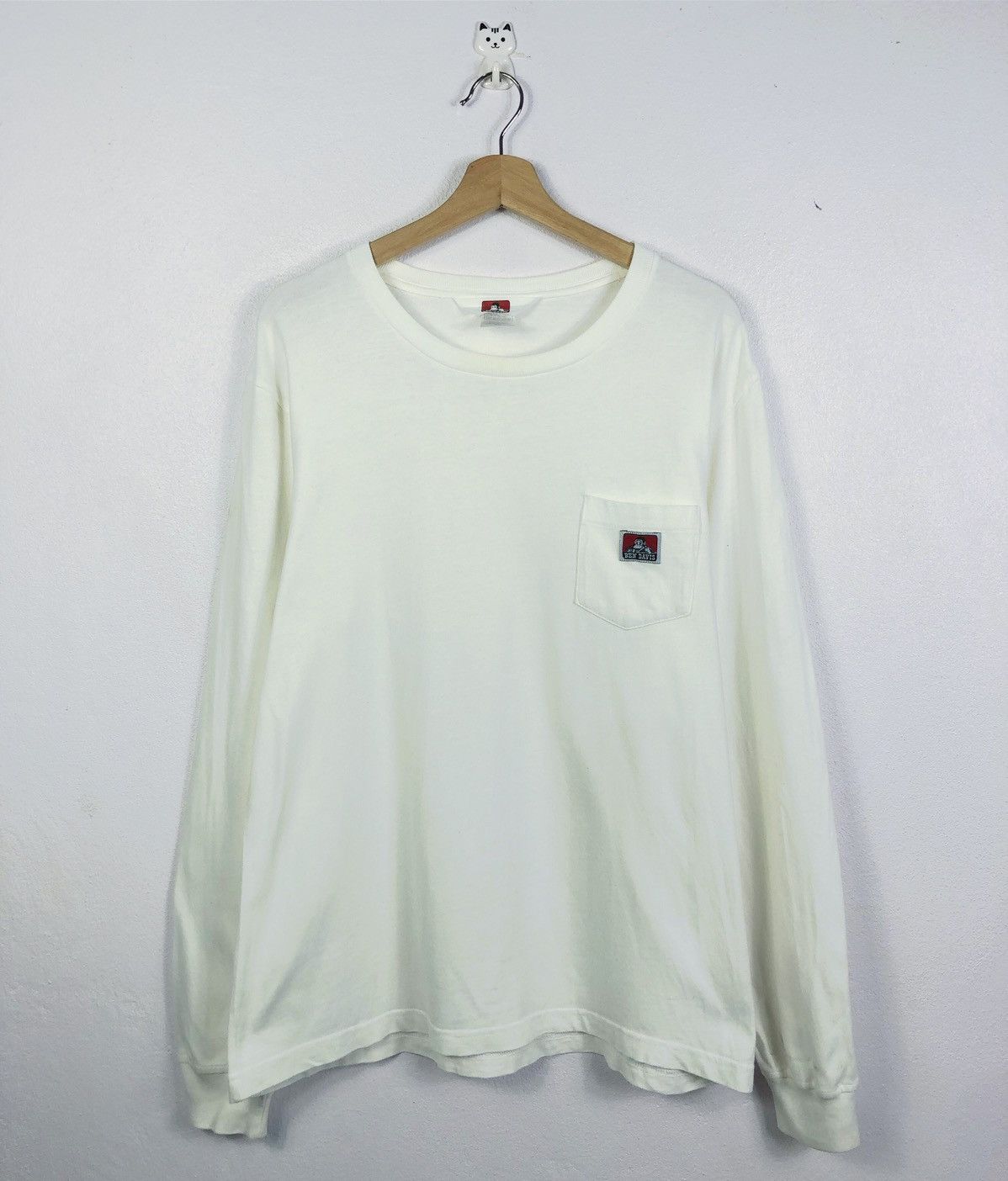 image of Ben Davis Side Pocket Long Sleeve Tee in White, Men's (Size XL)