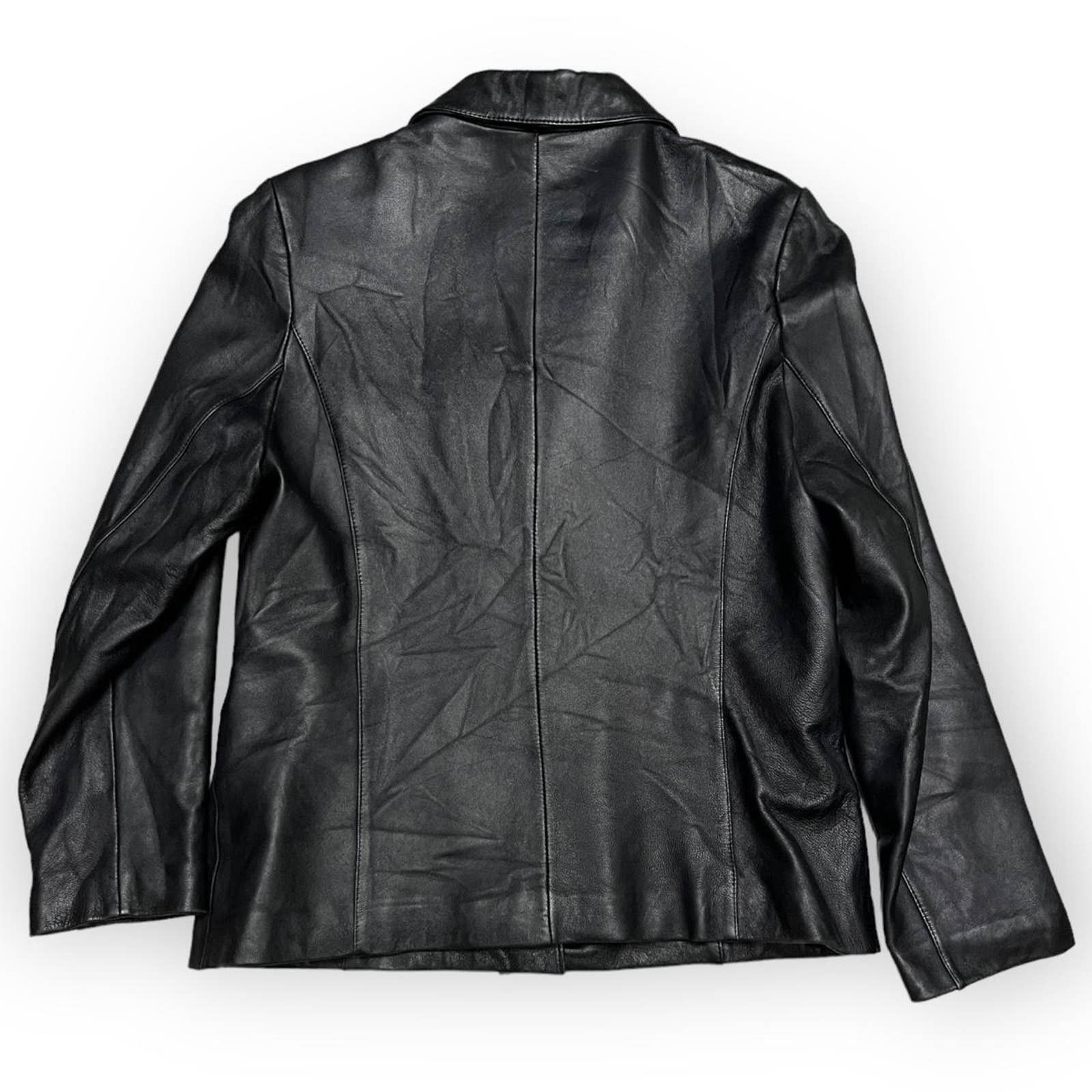 Vintage Vintage WILDA LEATHER 90s Luxury Designer Womens Jacket Size L / US 10 / IT 46 - 4 Thumbnail