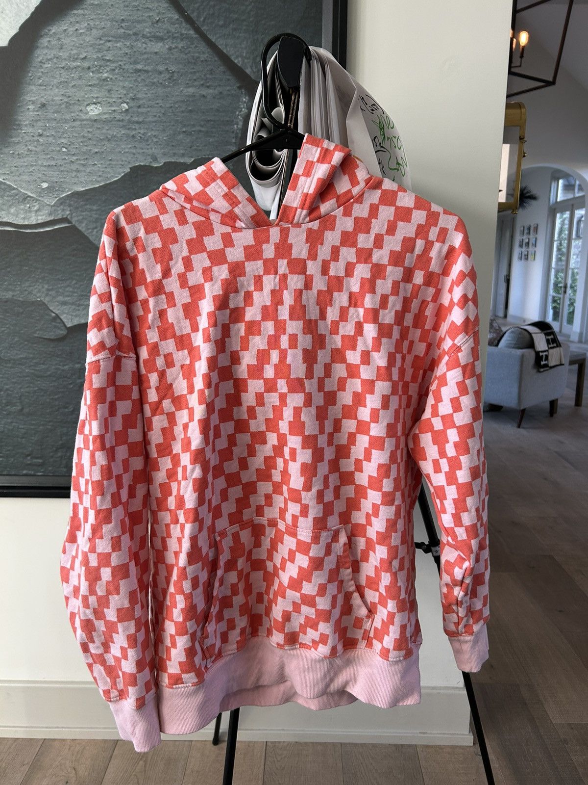 Japanese Brand BP Orange and Pink Checkered Hoodie Size US M / EU 48-50 / 2 - 1 Preview