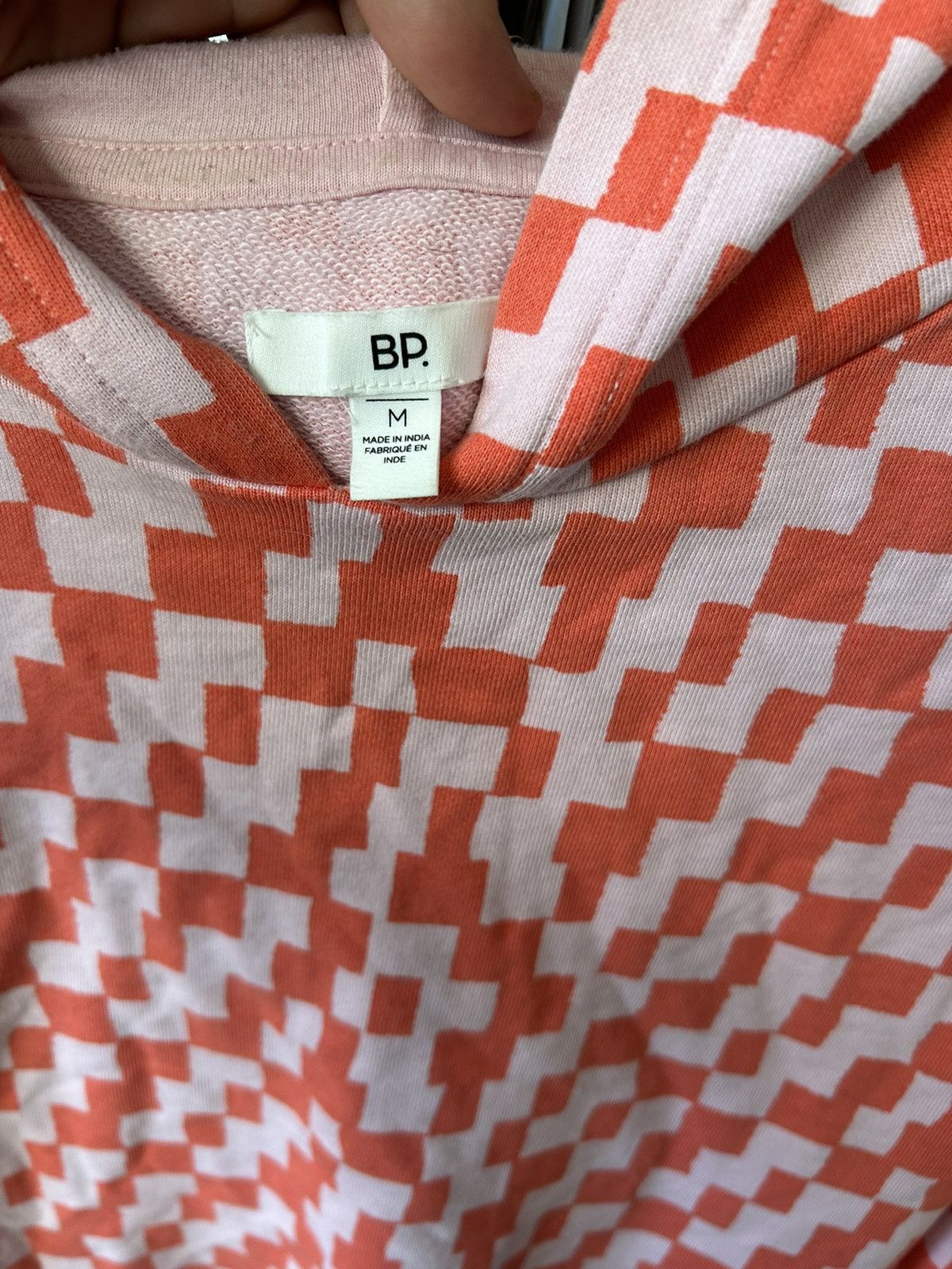 Japanese Brand BP Orange and Pink Checkered Hoodie Size US M / EU 48-50 / 2 - 3 Thumbnail