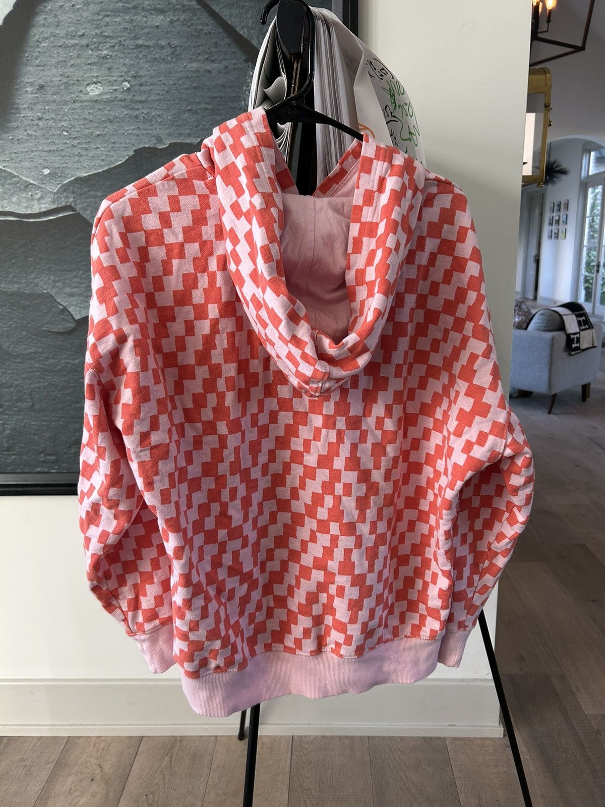 Japanese Brand BP Orange and Pink Checkered Hoodie Size US M / EU 48-50 / 2 - 2 Preview