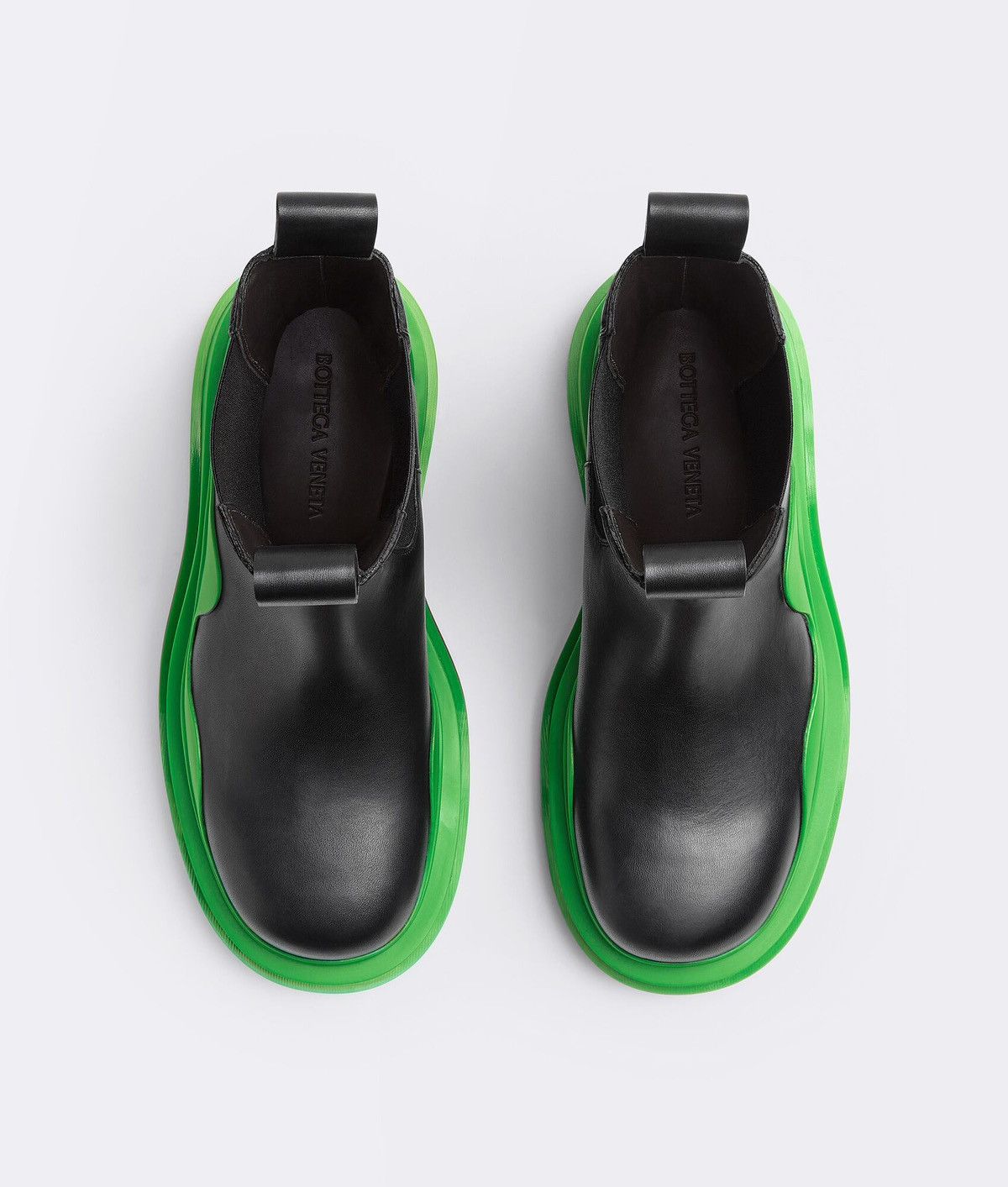 Bottega Veneta NEW 40 Black Grass Green Tire Chelsea Boots Leather Bottega Size US 7 / EU 40 - 4 Thumbnail