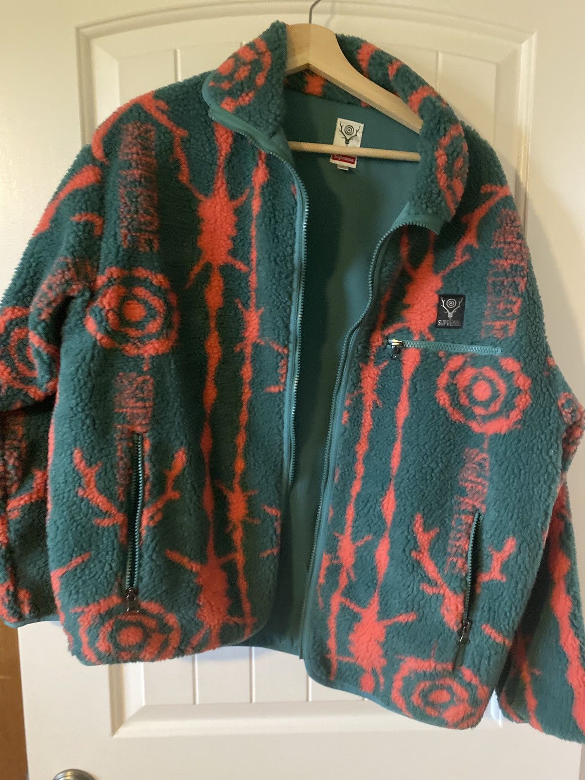 South2 West8 × Supreme Supreme south2 west8 fleece jacket teal 