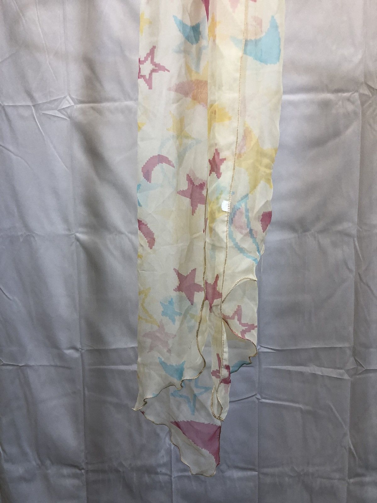 Vintage Vintage Sheer White Space Pink Stars Moon Scarf Size ONE SIZE - 8 Thumbnail