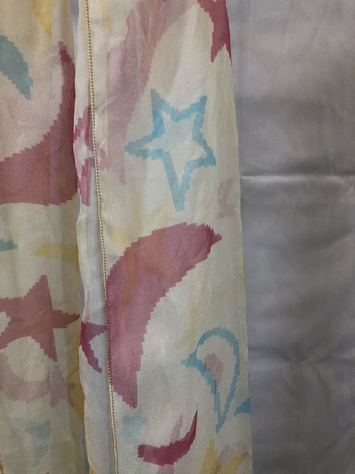 Vintage Vintage Sheer White Space Pink Stars Moon Scarf Size ONE SIZE - 7 Thumbnail