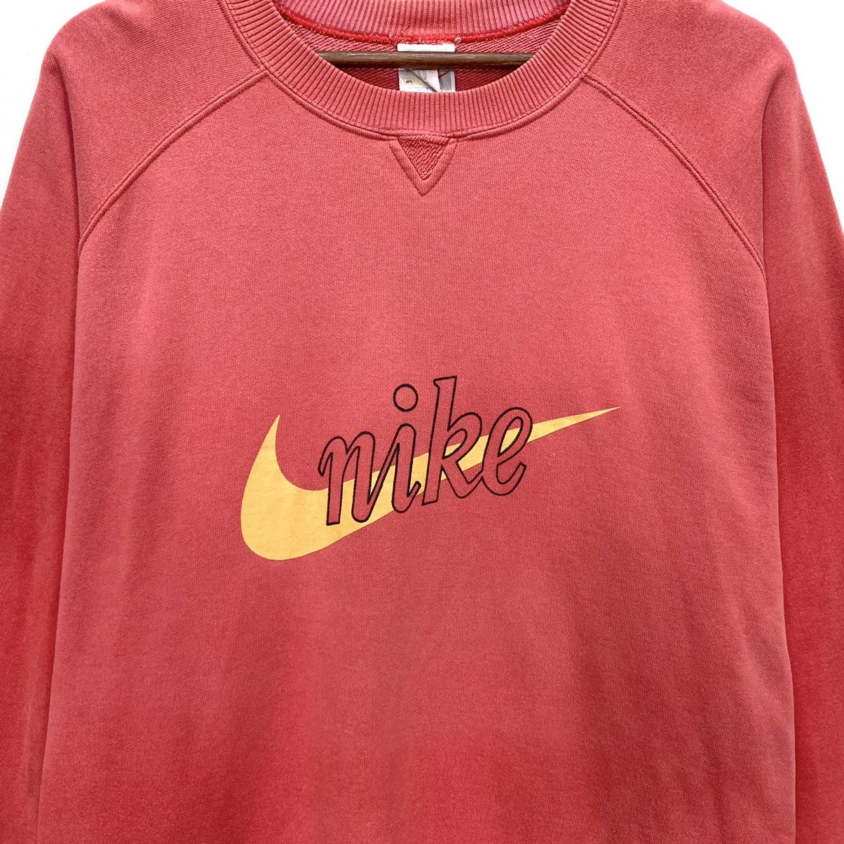 Nike × Vintage Rare! Vintage 1990s Nike Big Swoosh Sweatshirt Size US L / EU 52-54 / 3 - 4 Thumbnail