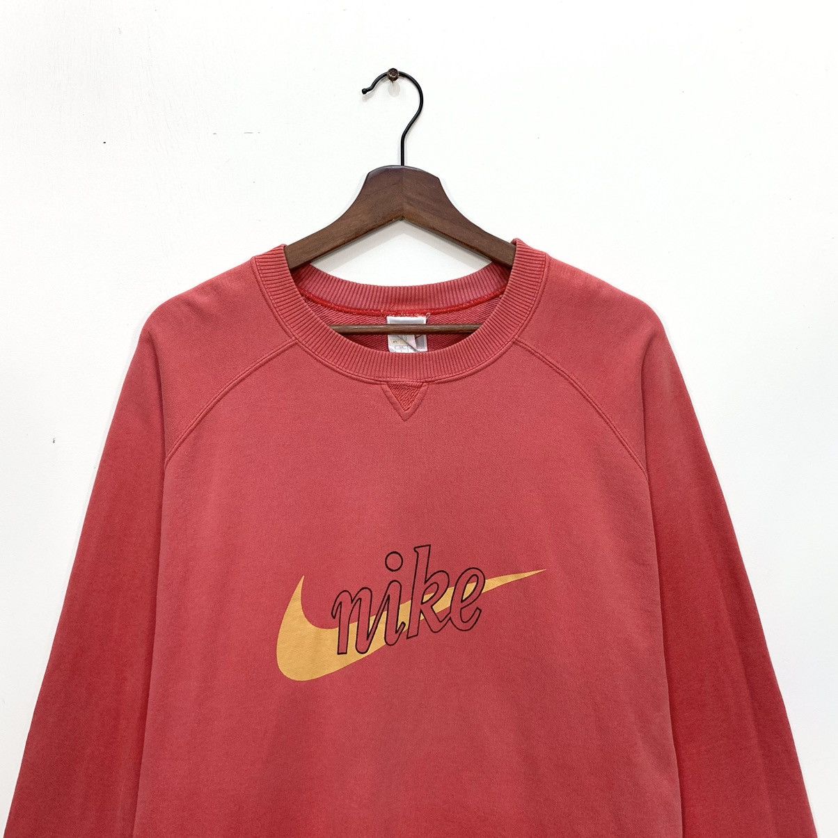 Nike × Vintage Rare! Vintage 1990s Nike Big Swoosh Sweatshirt Size US L / EU 52-54 / 3 - 5 Thumbnail