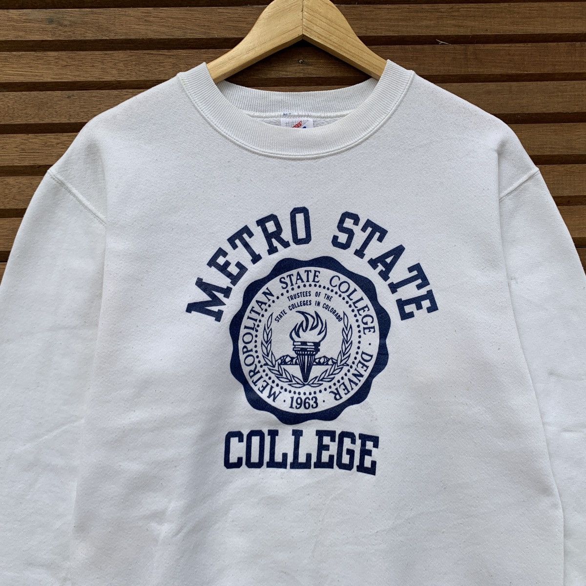 Jerzees × Vintage Rare! Vintage 1990s Jerzees Metropolitan State University Size US S / EU 44-46 / 1 - 3 Thumbnail