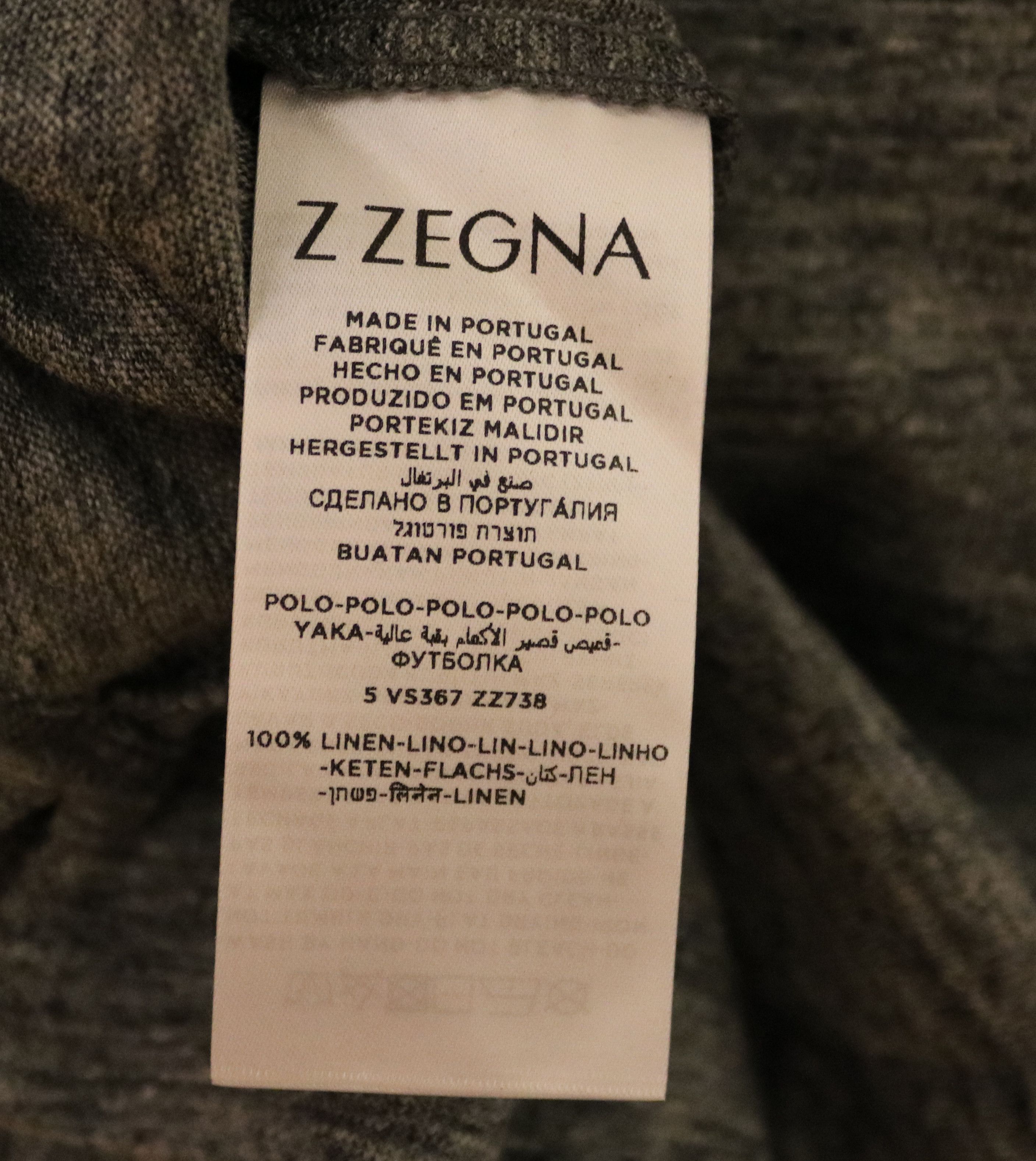 Z Zegna ZZegna Melange Linen Polo Shirt Gray Size Small Size US S / EU 44-46 / 1 - 5 Thumbnail