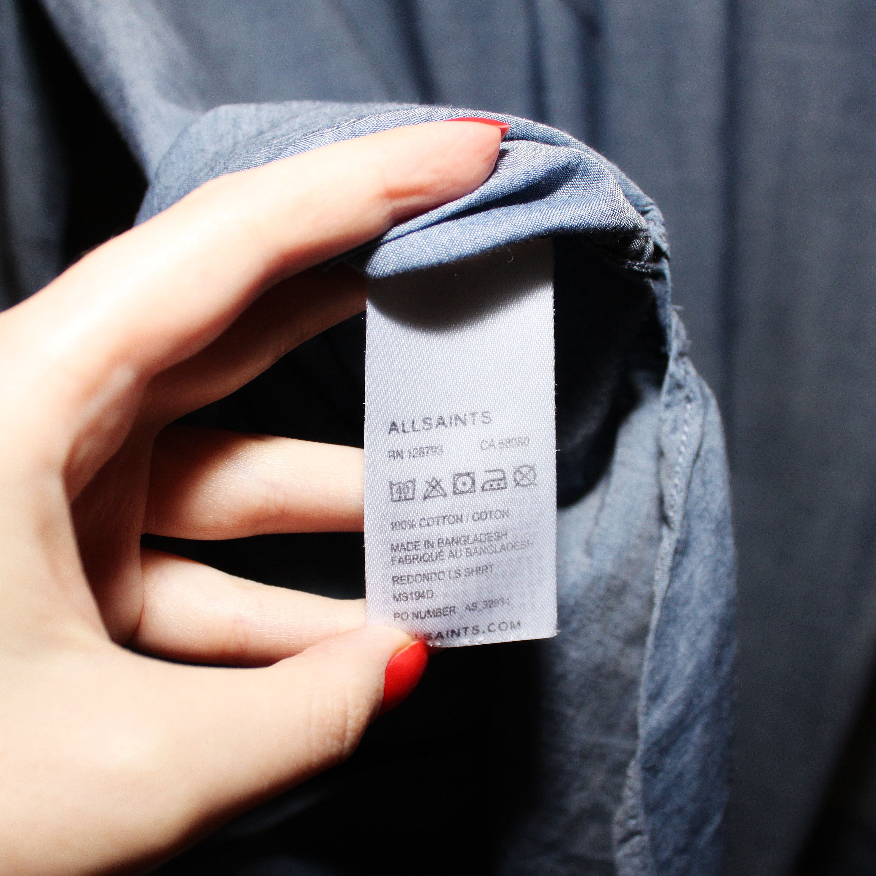 Allsaints Allsaints Mens Blue Longsleeve Shirt Size S M Size US S / EU 44-46 / 1 - 9 Thumbnail