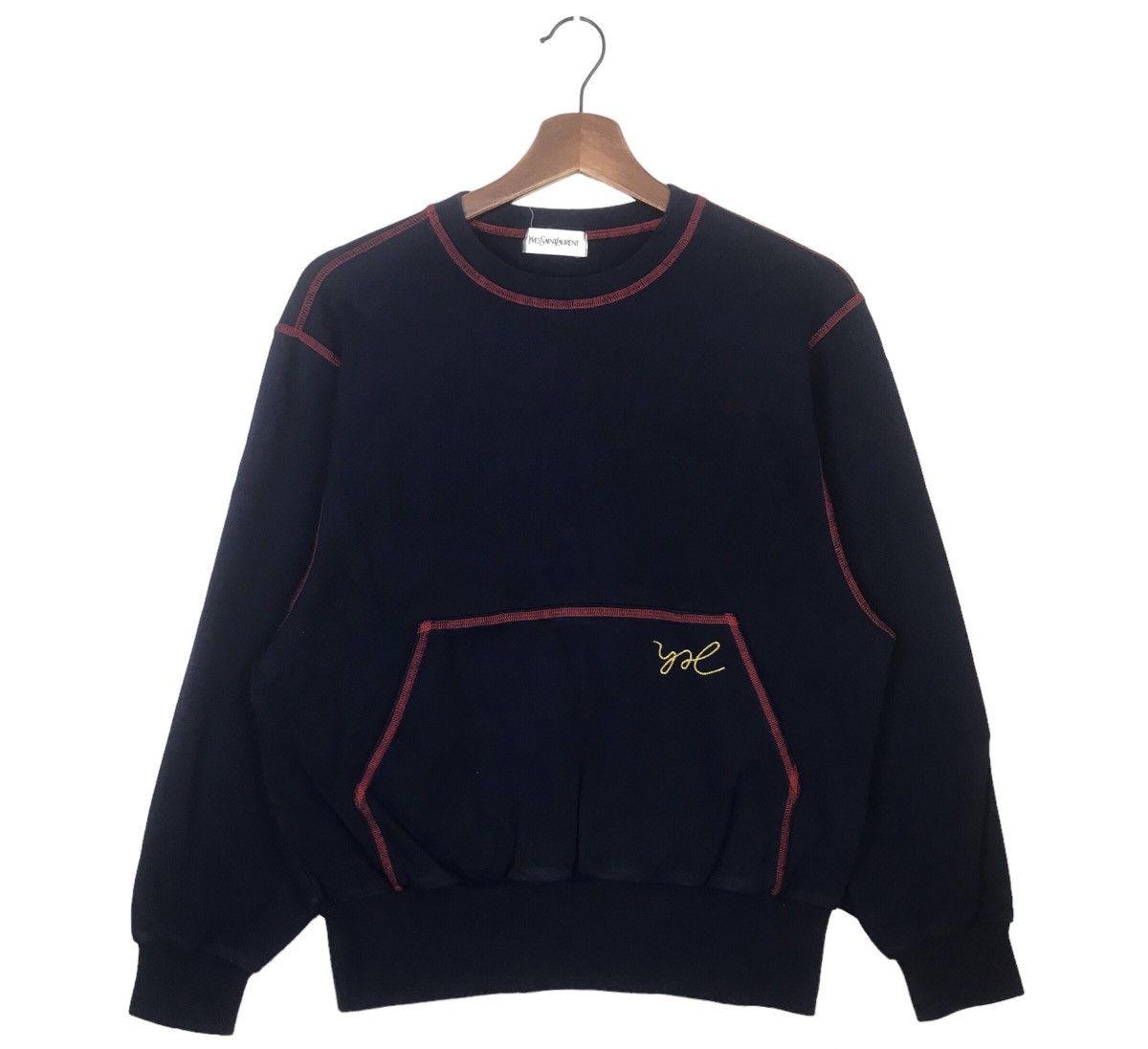 Vintage × Yves Saint Laurent Rare Vintage 90s YSL Crop Oversize Crewneck Size M / US 6-8 / IT 42-44 - 1 Thumbnail