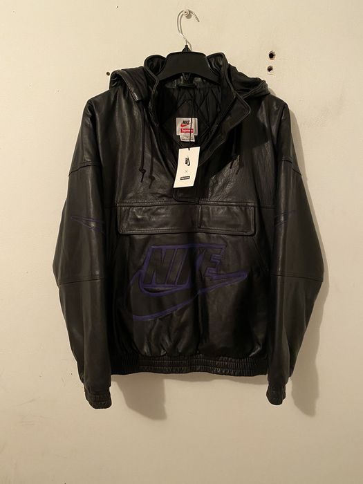 Nike x supreme leather 2024 jacket