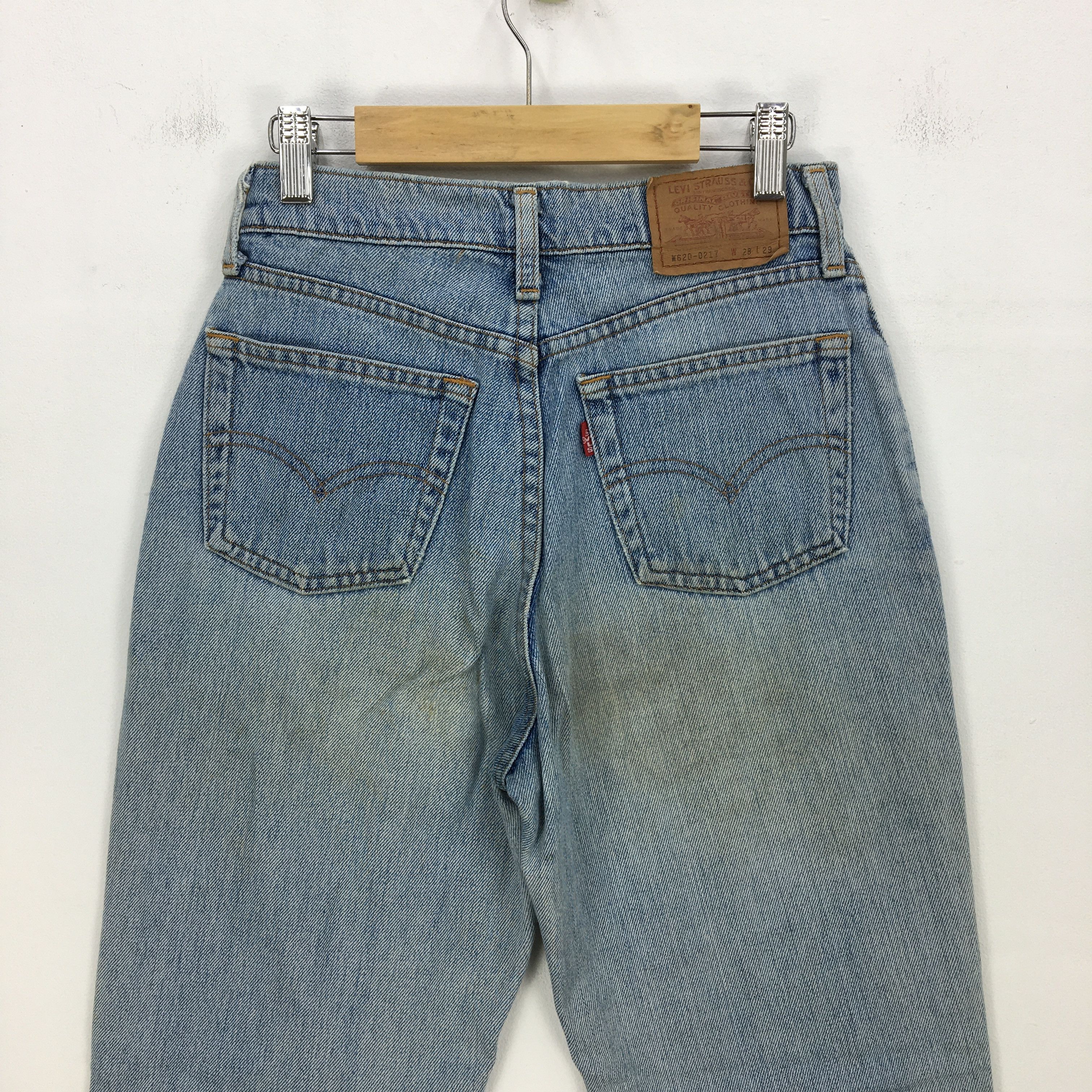 Levi's Vintage Levis Light Wash Jeans Distressed Levi's 620 Denim Size 24" / US 00 / IT 34 - 4 Thumbnail