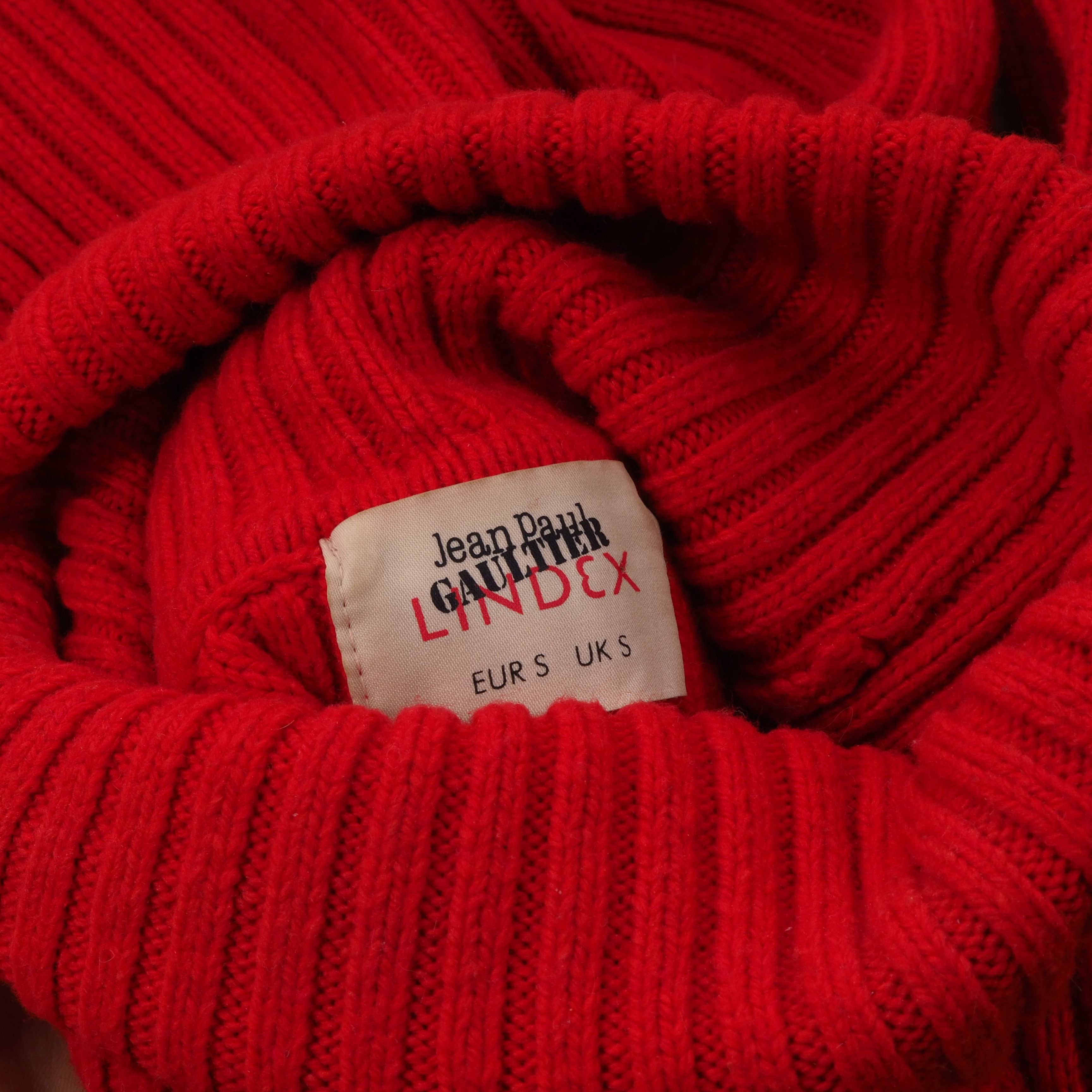 Jean Paul Gaultier Jean Paul Gaultier Lindex Vintage Red Zip Turtleneck Sweater Size S / US 4 / IT 40 - 4 Thumbnail