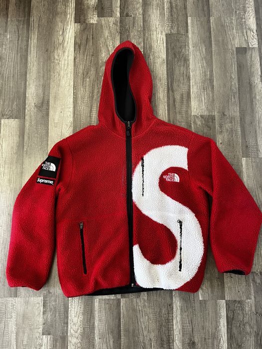 Supreme The North Face S Logo Fleece Jacket RedSupreme The North