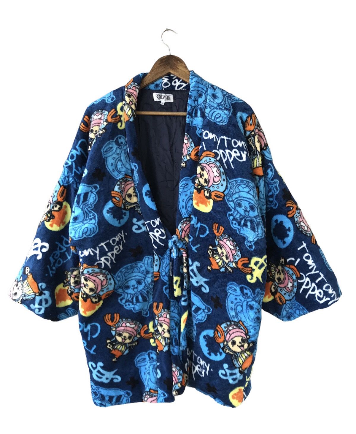 RARE VINTAGE ONE PIECE KIMONO CARDIGAN JACKET OVERPRINT