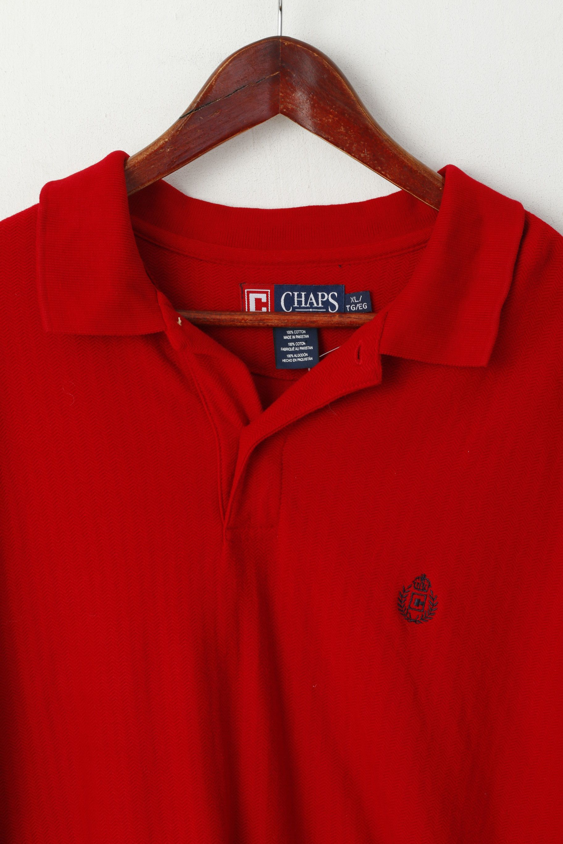 Chaps × Vintage Chaps Men XL Polo Shirt Red Long Sleeve Cotton 3925 Size US XL / EU 56 / 4 - 2 Thumbnail