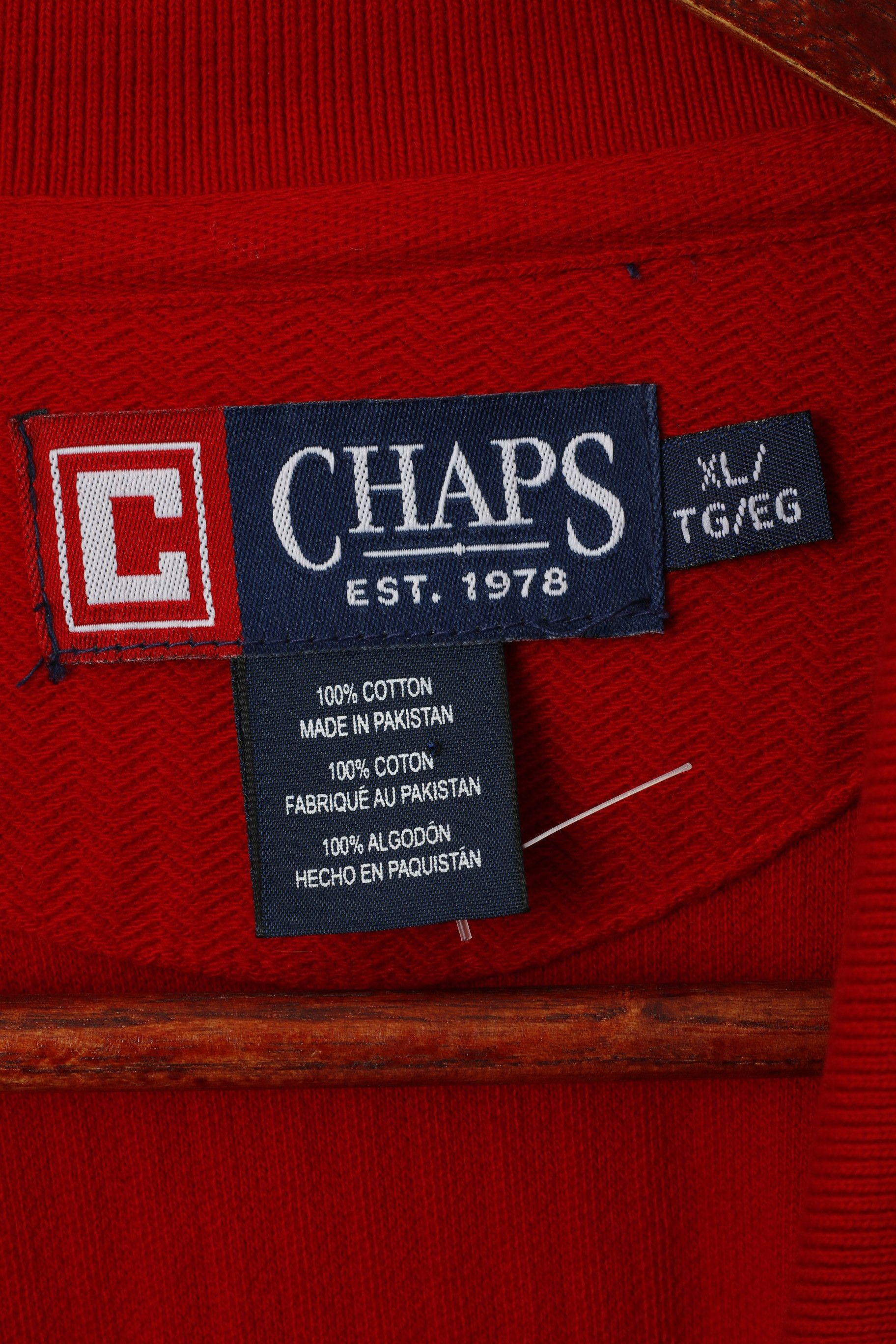 Chaps × Vintage Chaps Men XL Polo Shirt Red Long Sleeve Cotton 3925 Size US XL / EU 56 / 4 - 4 Thumbnail