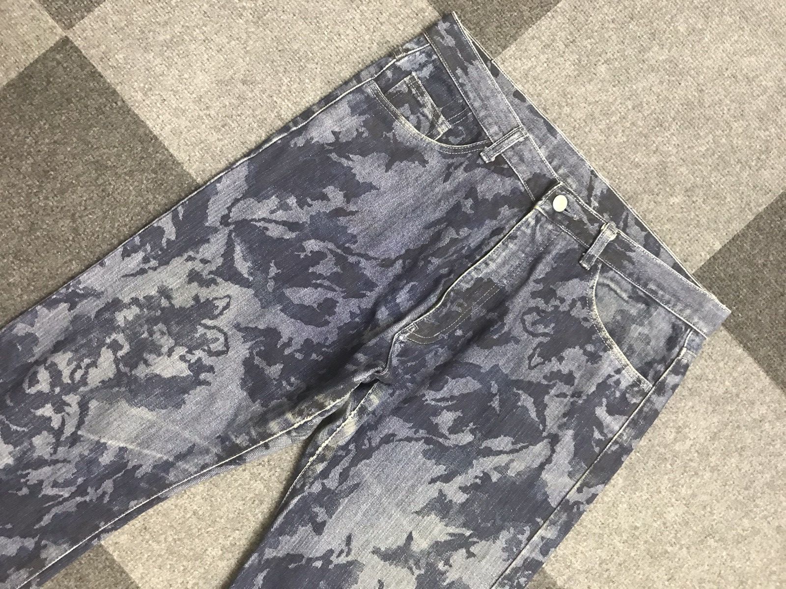 Vintage Unbrand Smoky Effect Artisanal Motive Art Jeans Size US 32 / EU 48 - 4 Thumbnail