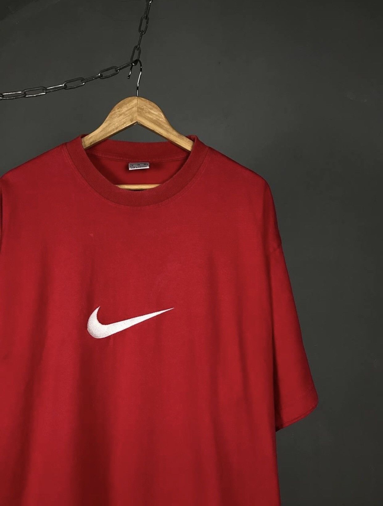 Nike × Vintage Nike swoosh streetwear vintage center logo tee Size US XL / EU 56 / 4 - 2 Thumbnail