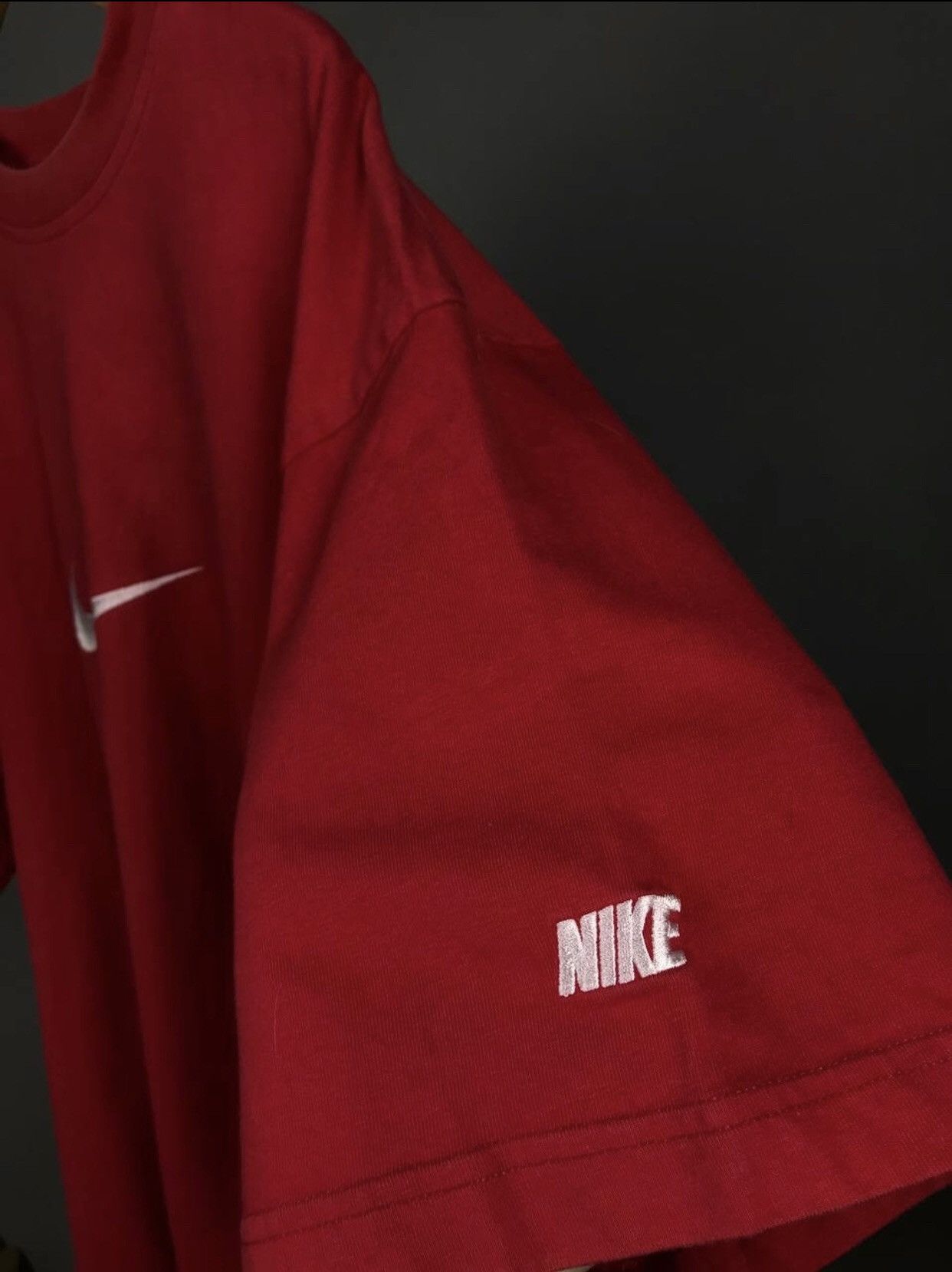 Nike × Vintage Nike swoosh streetwear vintage center logo tee Size US XL / EU 56 / 4 - 9 Thumbnail