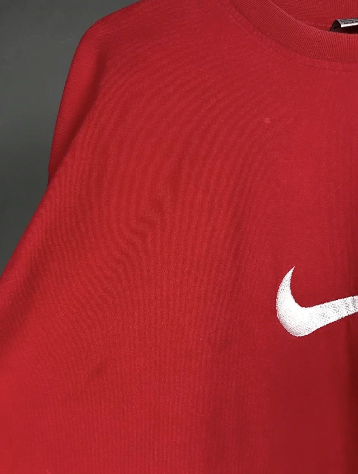 Nike × Vintage Nike swoosh streetwear vintage center logo tee Size US XL / EU 56 / 4 - 10 Thumbnail