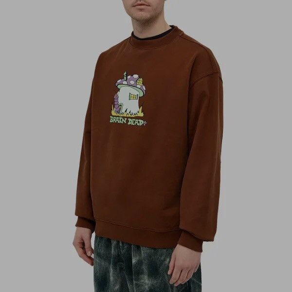 Brain Dead Mushroom House Crewneck brown
