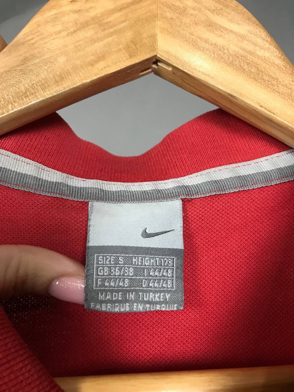 Nike × Vintage Nike swoosh streetwear vintage red polo tee Size US S / EU 44-46 / 1 - 4 Thumbnail