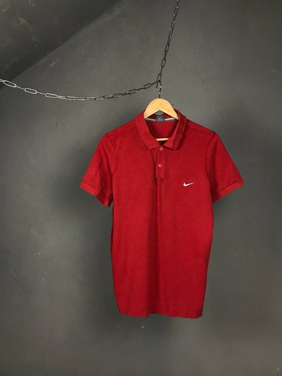 Nike × Vintage Nike swoosh streetwear vintage red polo tee Size US S / EU 44-46 / 1 - 1 Thumbnail