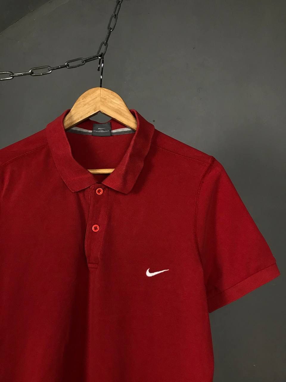 Nike × Vintage Nike swoosh streetwear vintage red polo tee Size US S / EU 44-46 / 1 - 2 Thumbnail