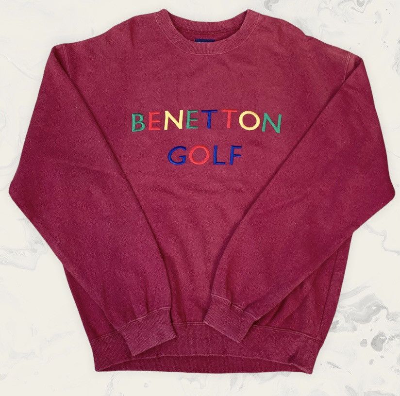 Benetton Vintage Benetton Golf Sweatshirt Multicolour Logo Size US M / EU 48-50 / 2 - 1 Thumbnail